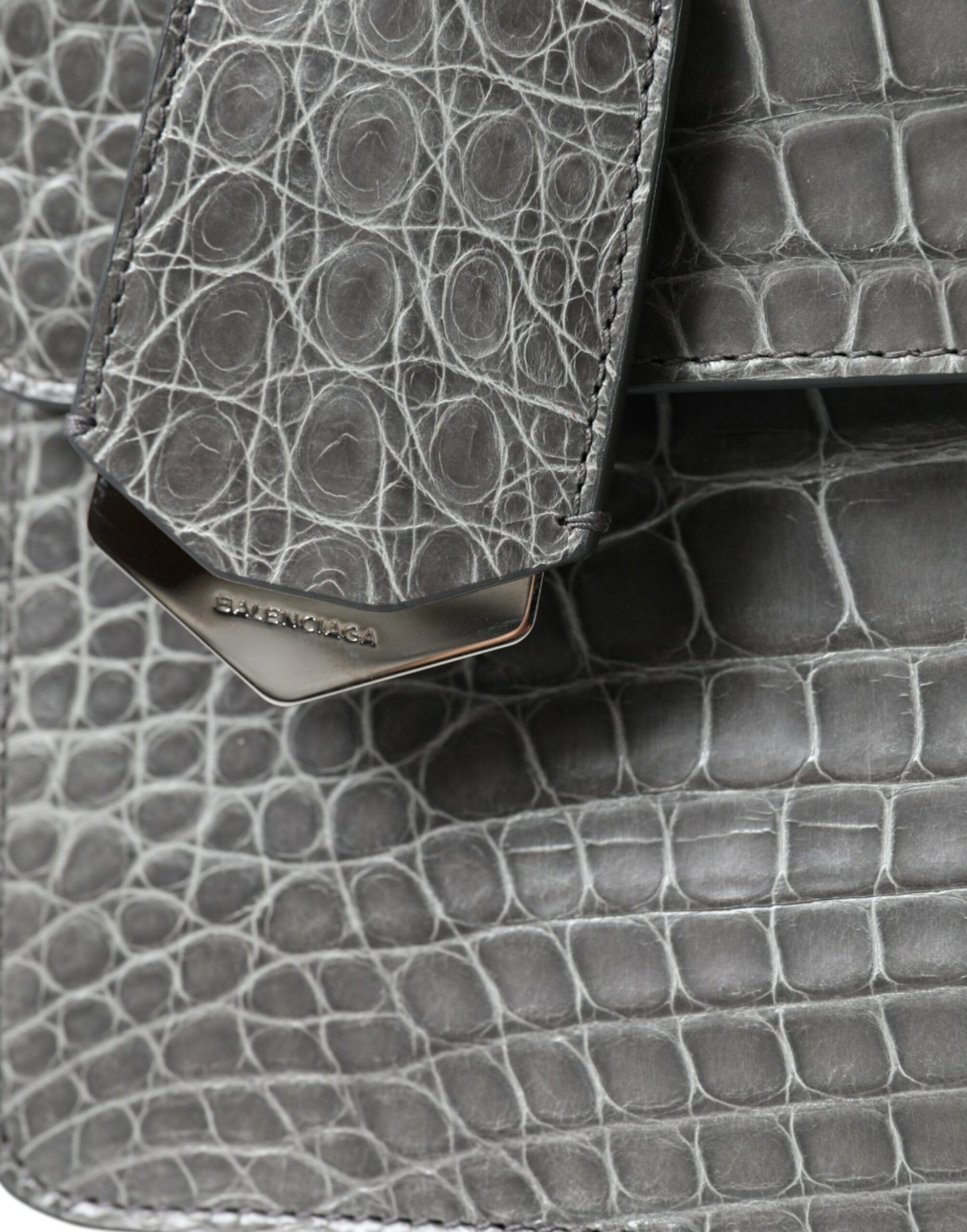 Balenciaga Gray Exotic Leather Medium Shoulder Hand Purse Bag Curated Luxury Accessories by Orvyn