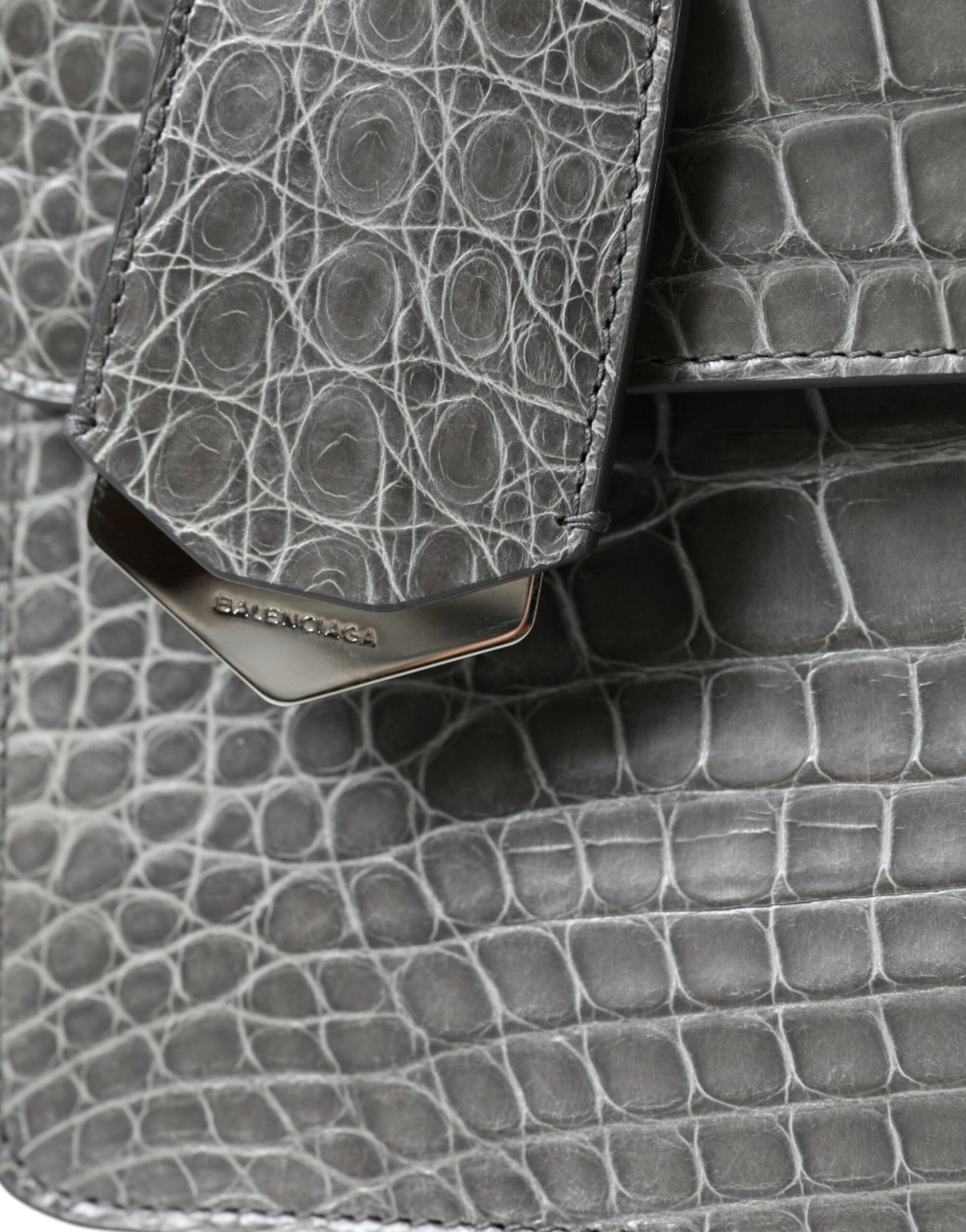 Balenciaga Gray Exotic Leather Medium Shoulder Hand Purse Bag Curated Luxury Accessories by Orvyn
