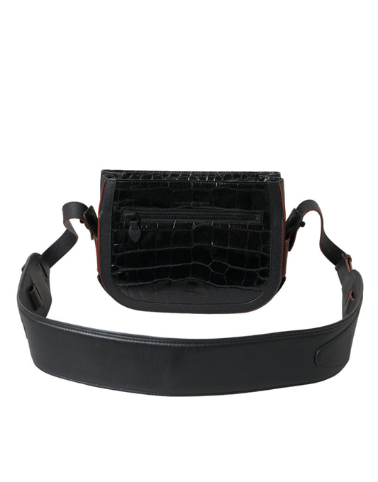 Balenciaga Black Exotic Leather Shoulder Crossbody Camera Bag