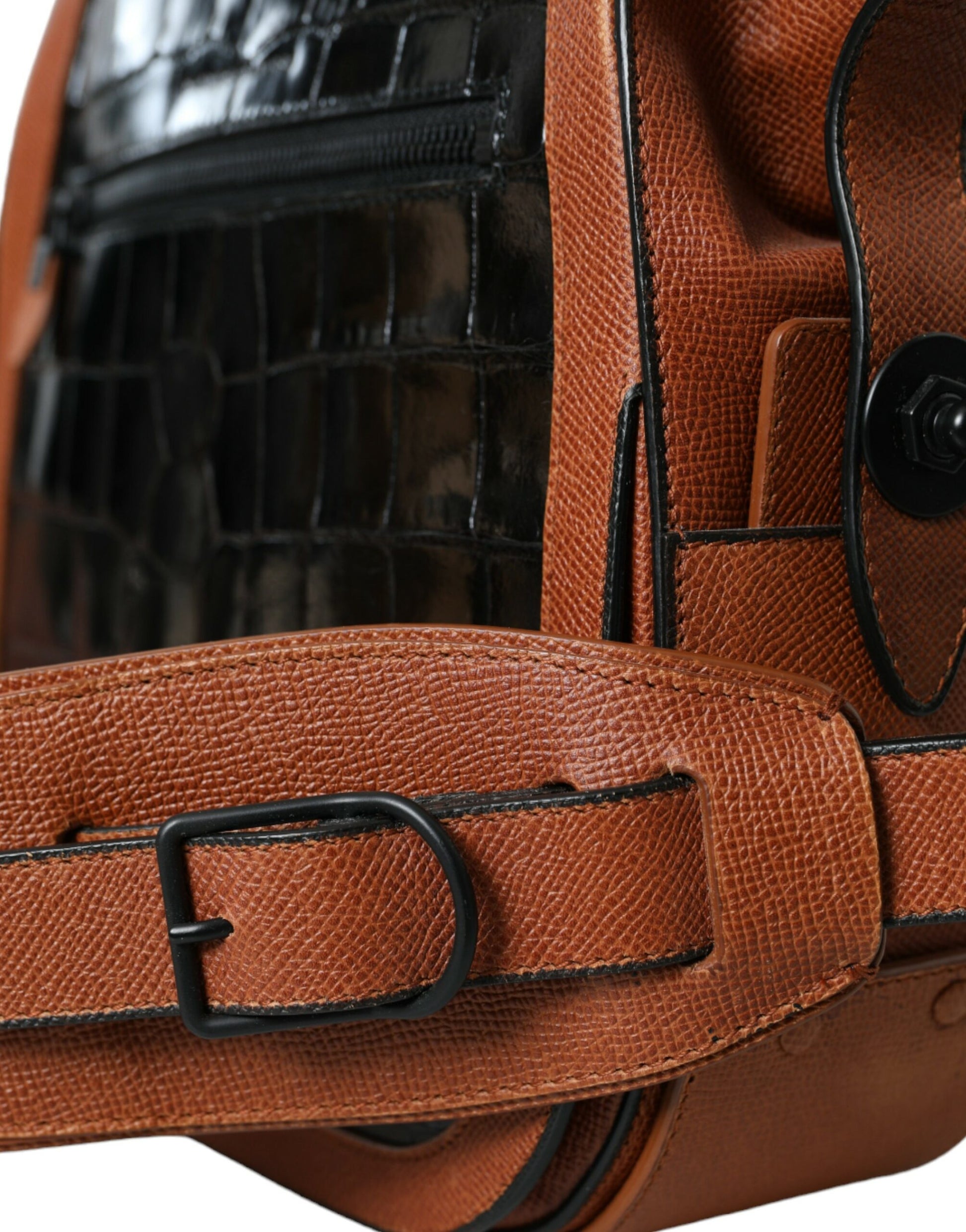 Balenciaga Black Brown Exotic Skin Leather Vertical Crossbody Purse Bag Curated Luxury Accessories by Orvyn