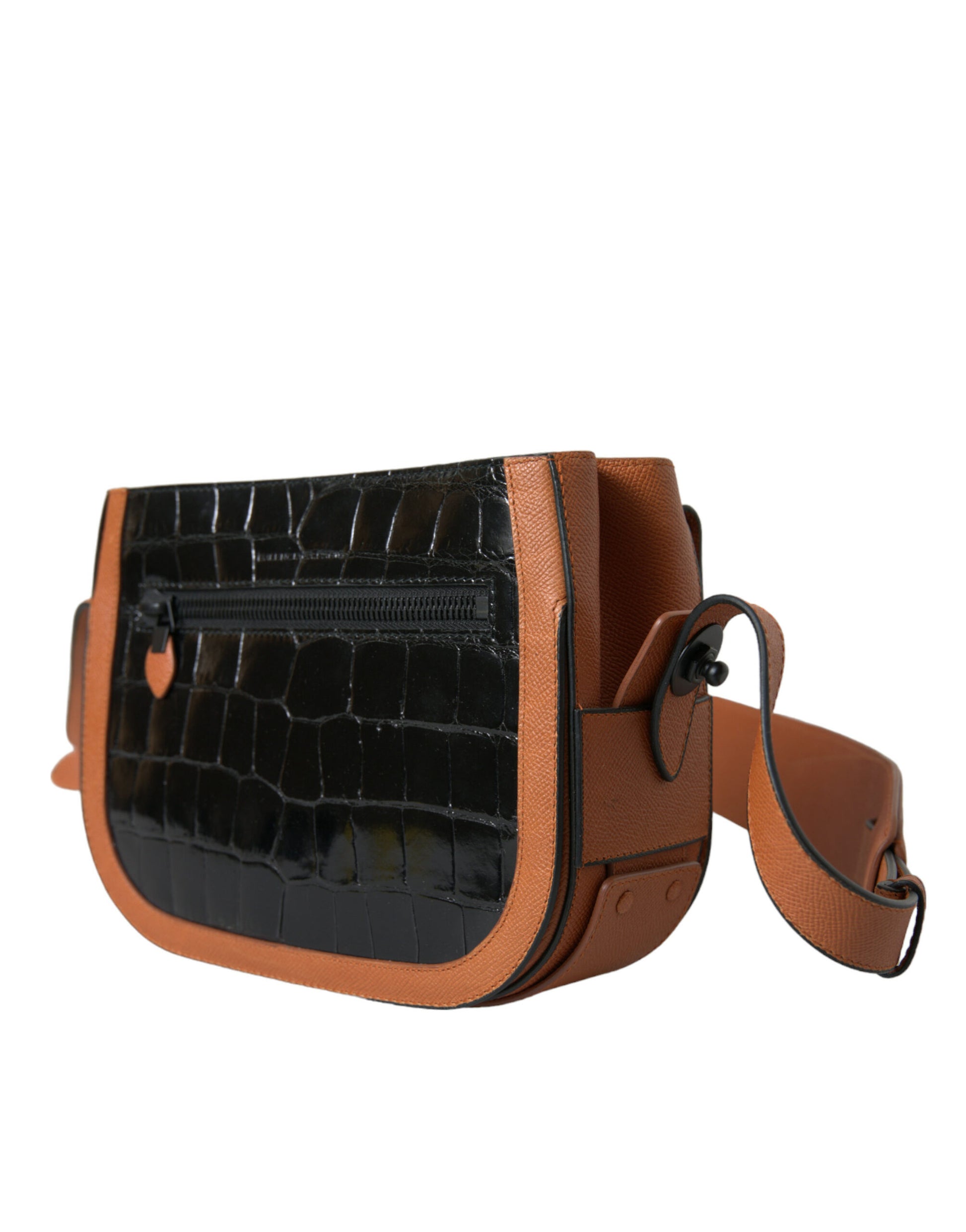Balenciaga Black Brown Exotic Skin Leather Shoulder Camera Purse Bag Curated Luxury Accessories by Orvyn