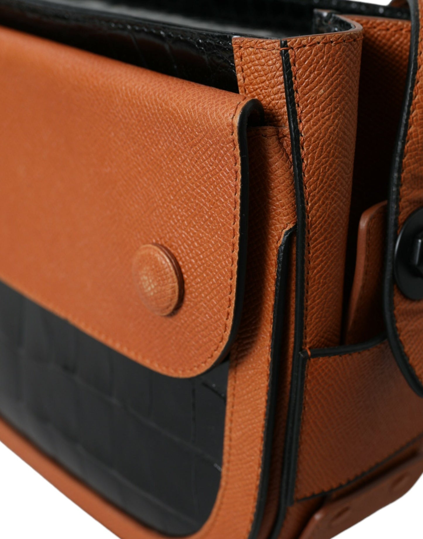 Balenciaga Black Brown Exotic Skin Leather Shoulder Camera Purse Bag Curated Luxury Accessories by Orvyn