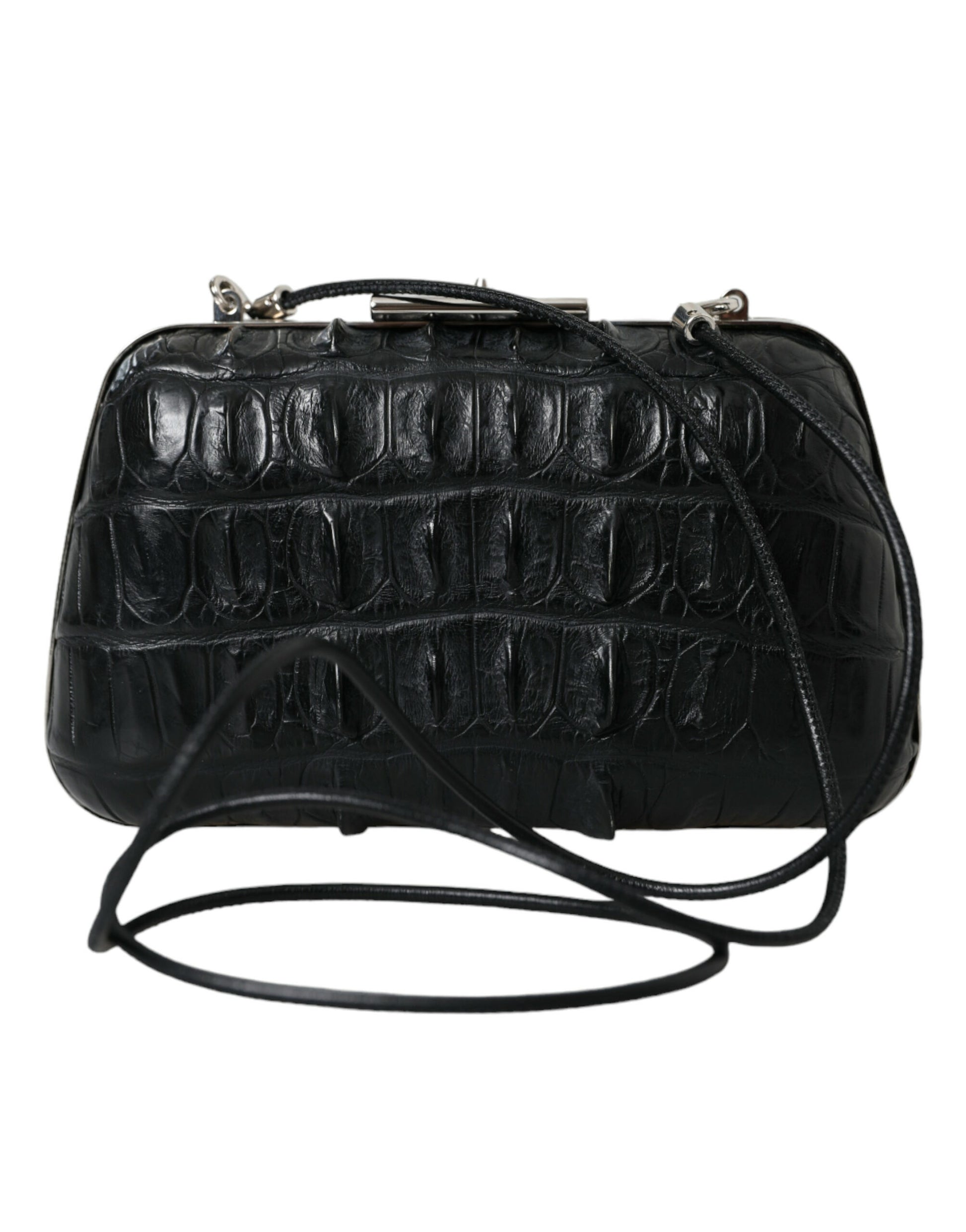Balenciaga Black Exotic Skin Leather Shoulder Crossbody Box Clutch Bag Curated Luxury Accessories by Orvyn