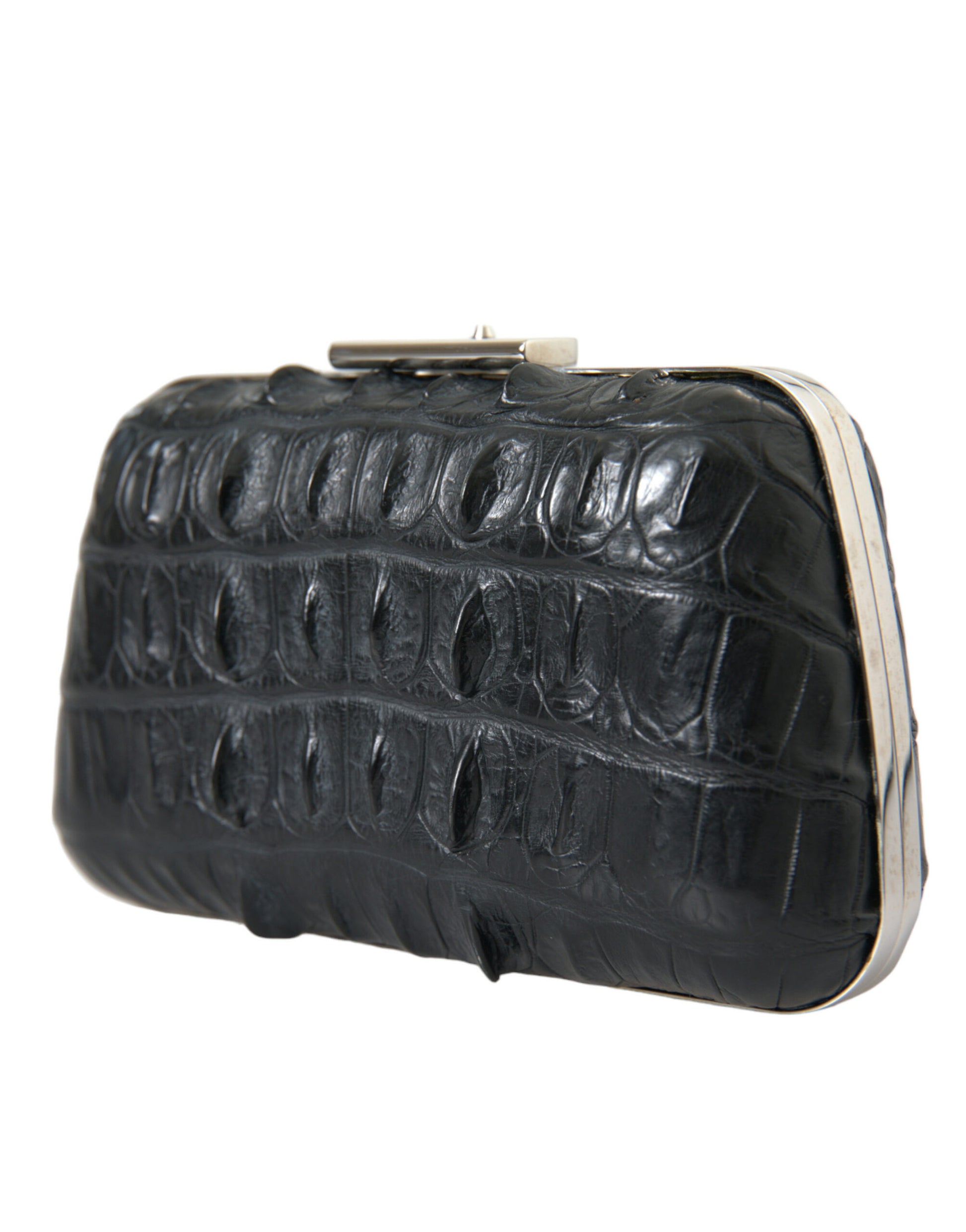 Balenciaga Black Exotic Skin Leather Shoulder Crossbody Box Clutch Bag Curated Luxury Accessories by Orvyn