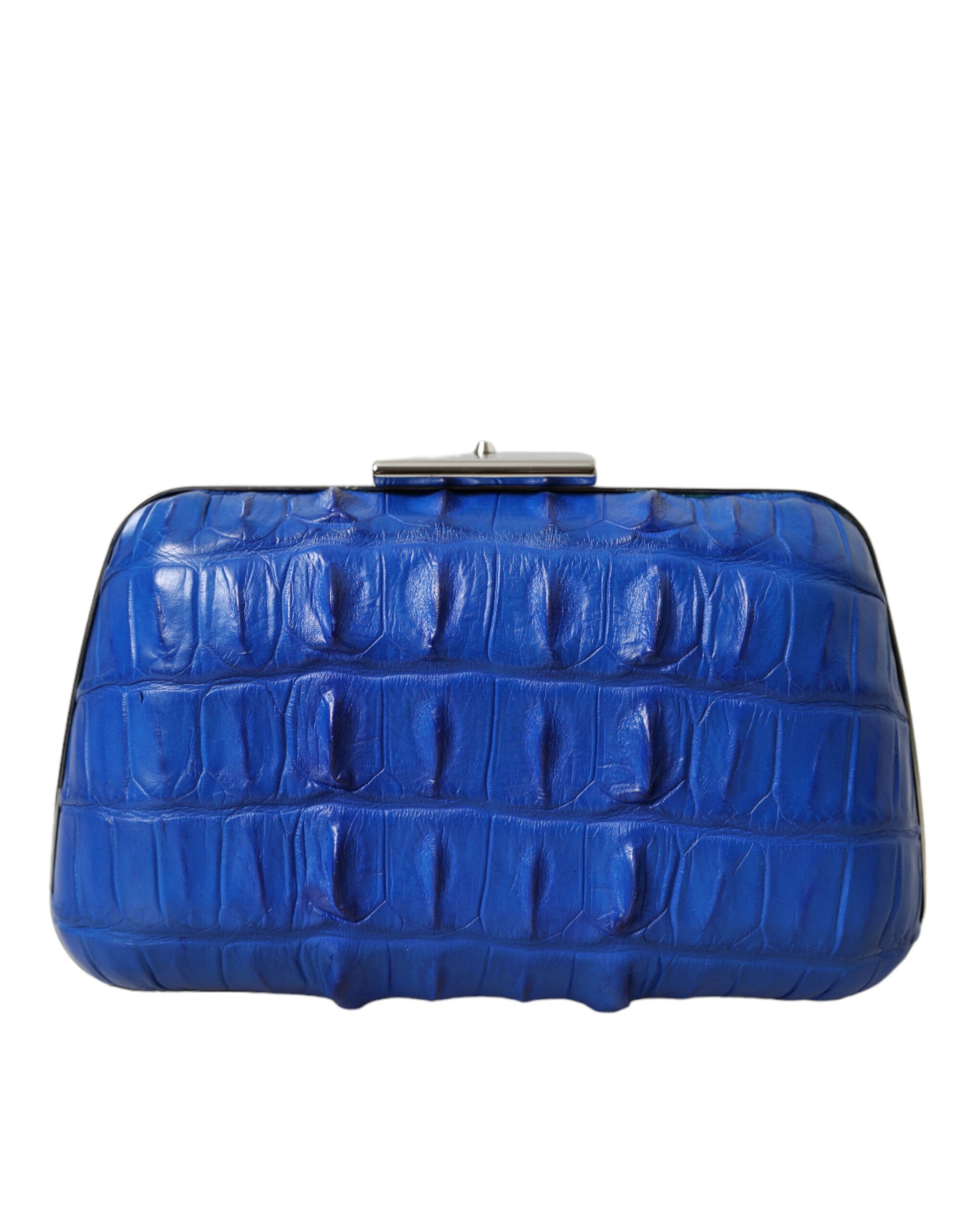 Balenciaga Blue Exotic Skin Leather Shoulder Crossbody Box Clutch Bag Curated Luxury Accessories by Orvyn