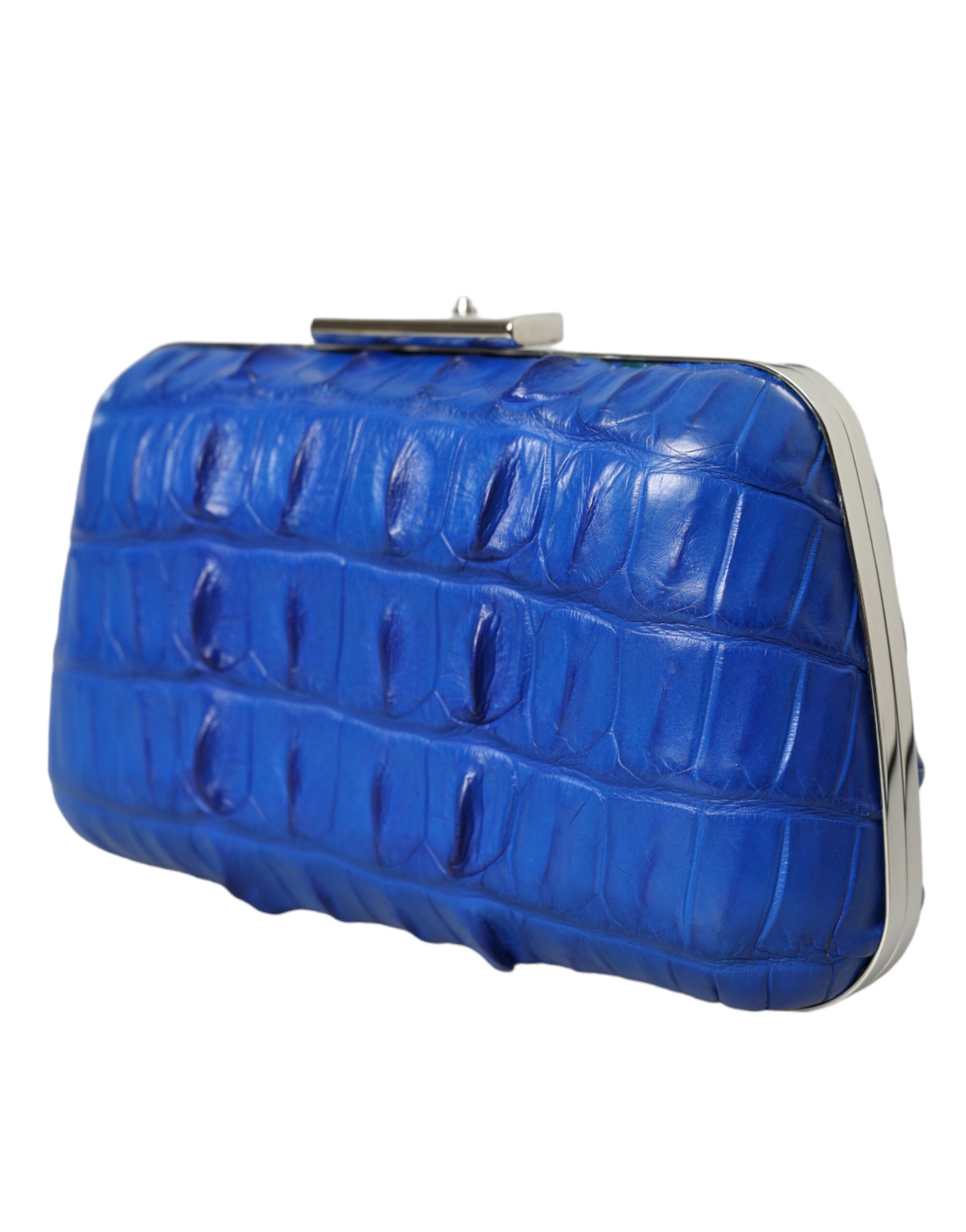 Balenciaga Blue Exotic Skin Leather Shoulder Crossbody Box Clutch Bag Curated Luxury Accessories by Orvyn