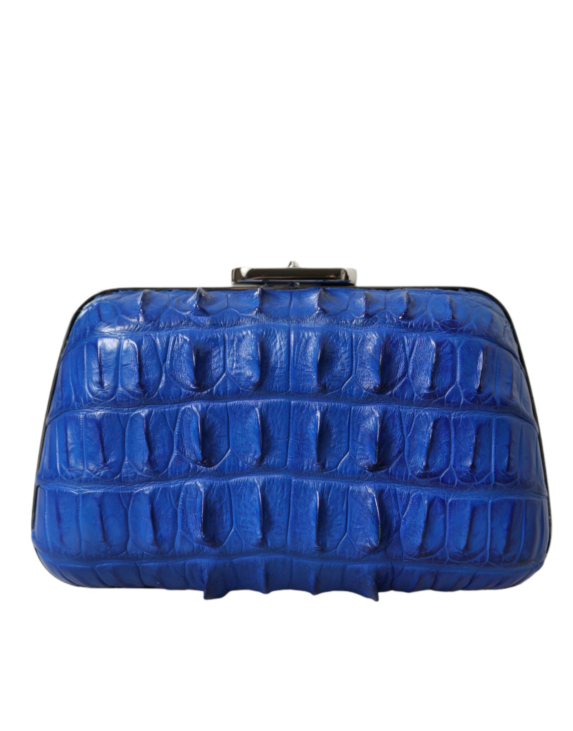 Balenciaga Blue Exotic Skin Leather Shoulder Crossbody Box Clutch Bag Curated Luxury Accessories by Orvyn