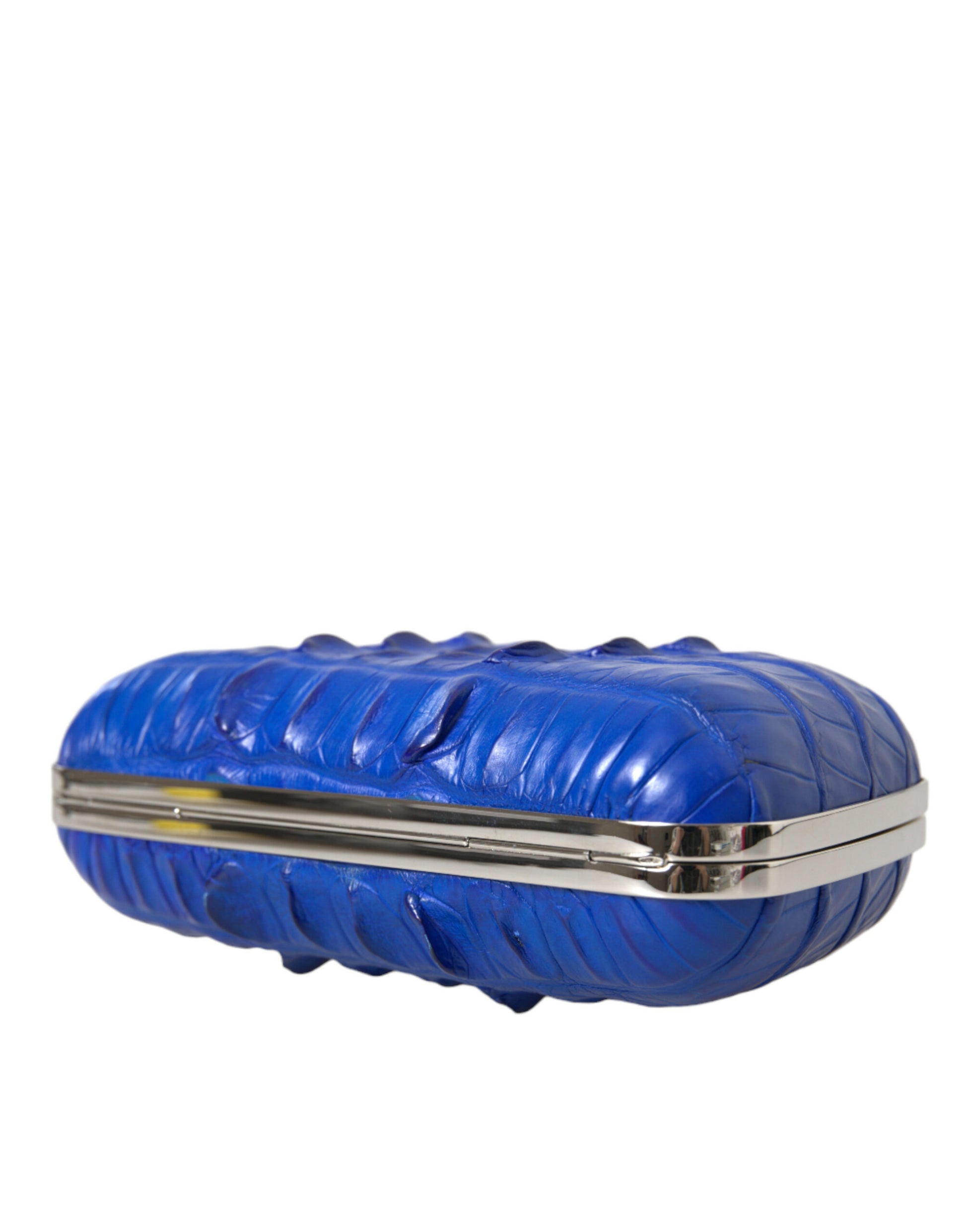 Balenciaga Blue Exotic Skin Leather Shoulder Crossbody Box Clutch Bag Curated Luxury Accessories by Orvyn