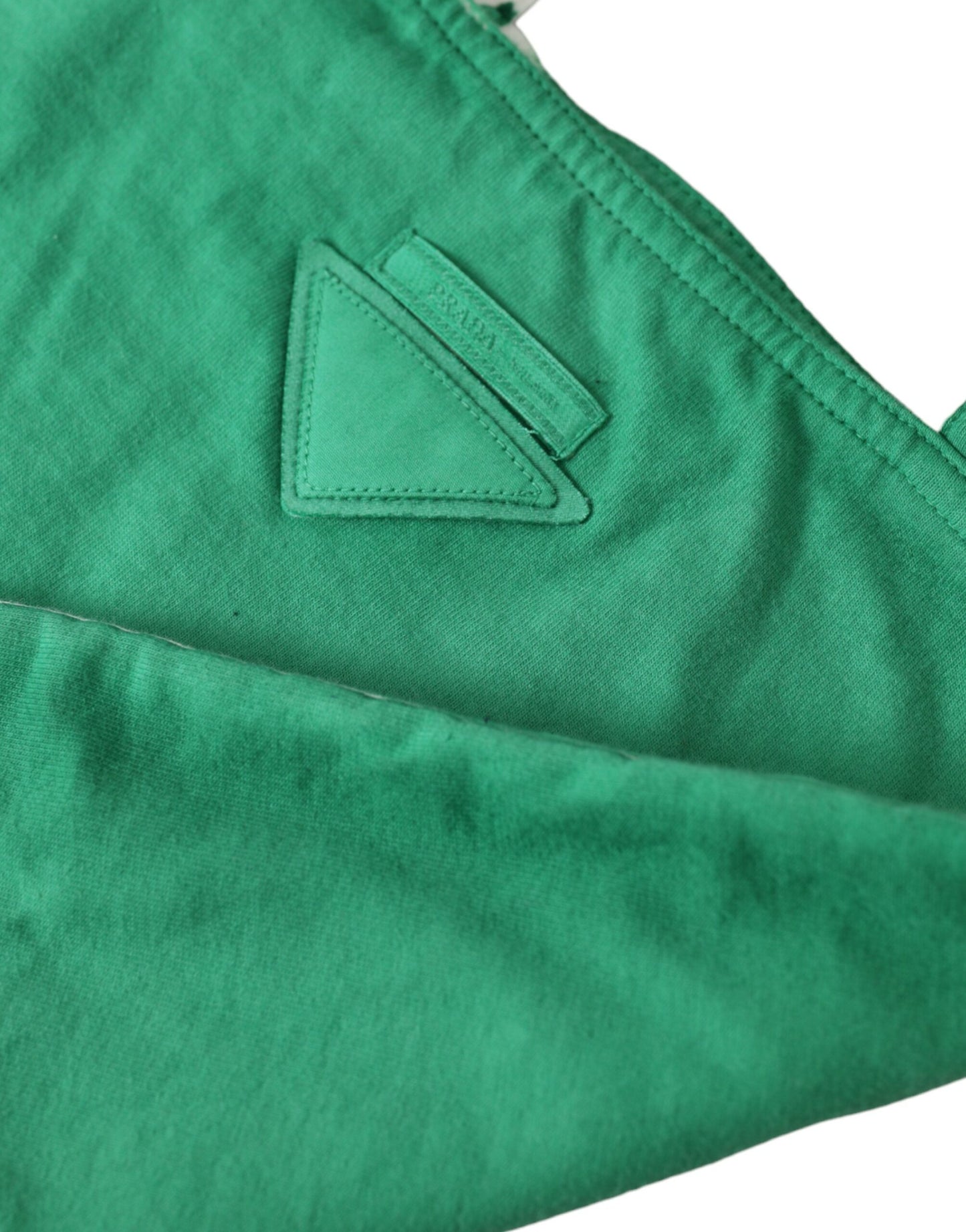 Prada Green Jersey Fabric Logo Shoulder Shopping Tote Shopping Bag Curated Luxury Accessories by Orvyn