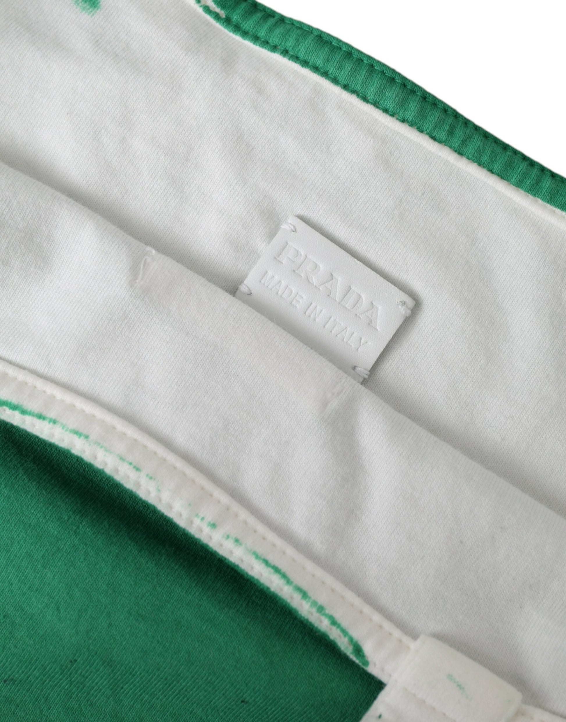 Prada Green Jersey Fabric Logo Shoulder Shopping Tote Shopping Bag Curated Luxury Accessories by Orvyn
