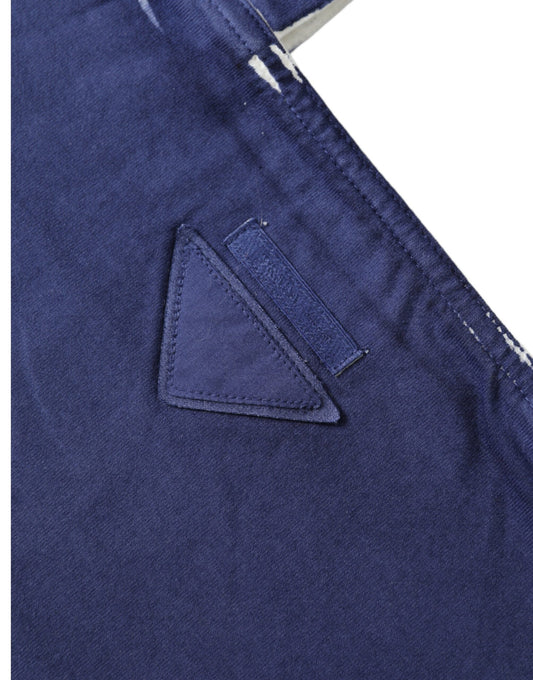 Prada Blue Jersey Fabric Logo Shoulder Shopping Tote Shopping Bag Curated Luxury Accessories by Orvyn