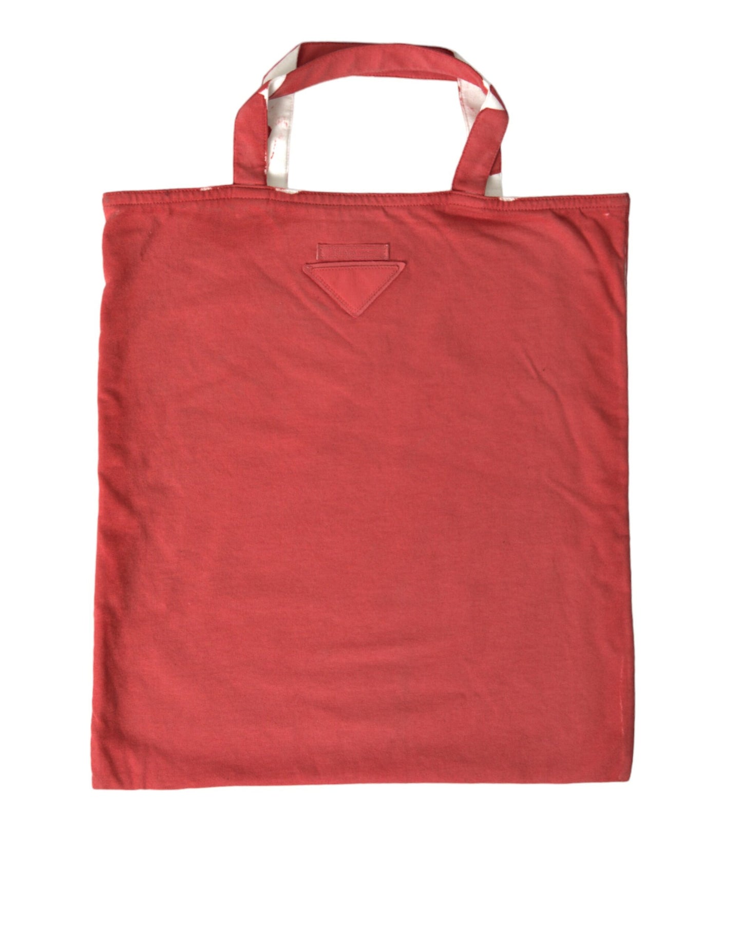 Prada Red Jersey Fabric Logo Shoulder Shopping Tote Bag Curated Luxury Accessories by Orvyn