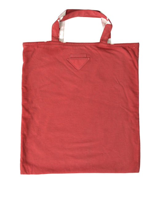 Prada Red Jersey Fabric Logo Shoulder Shopping Tote Bag Curated Luxury Accessories by Orvyn