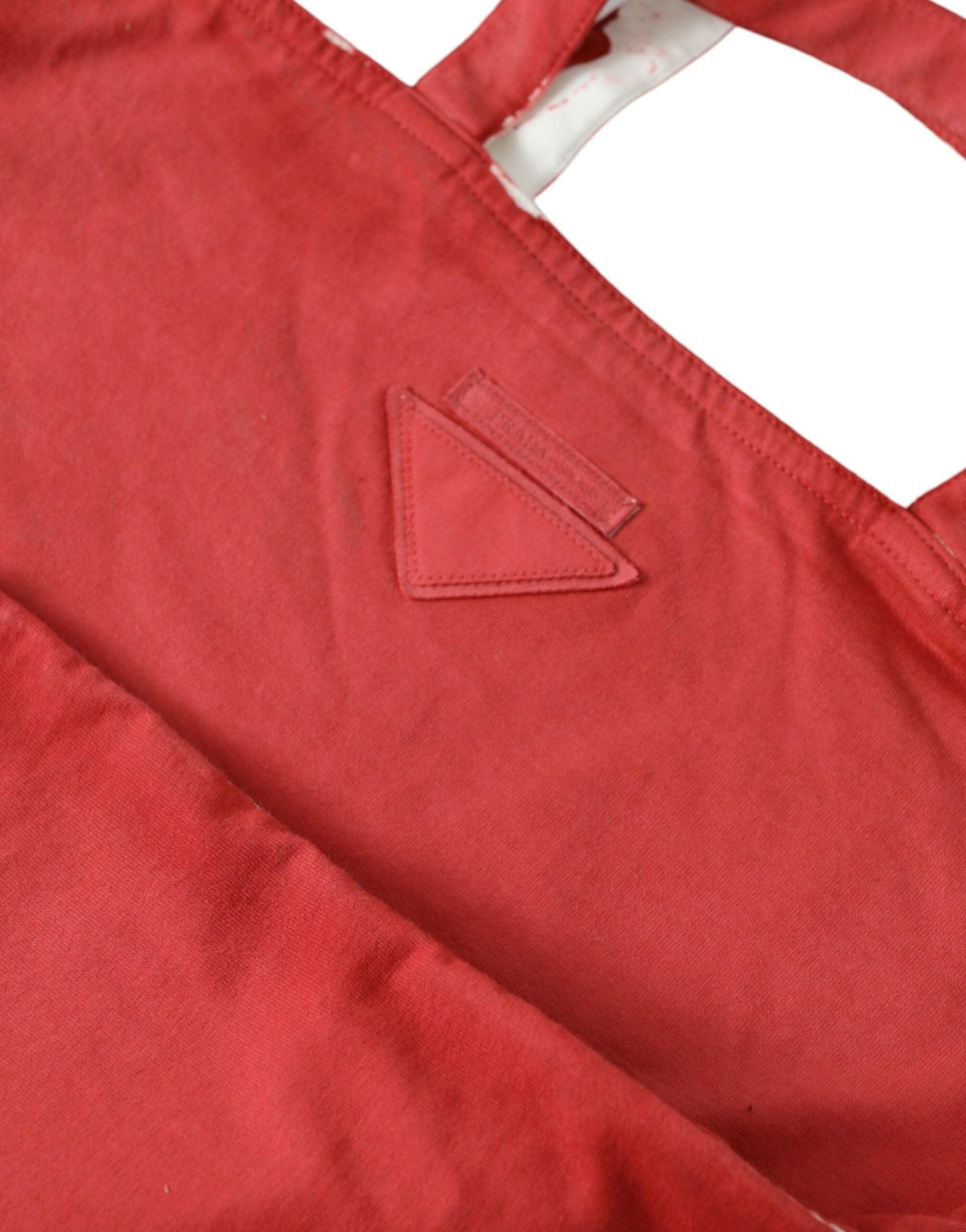 Prada Red Jersey Fabric Logo Shoulder Shopping Tote Bag Curated Luxury Accessories by Orvyn