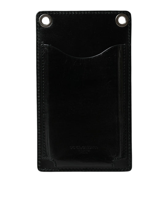 Dolce & Gabbana Wallet Black Horse Leather Zip Logo Cross Body Phone Slot Curated Luxury Accessories by Orvyn
