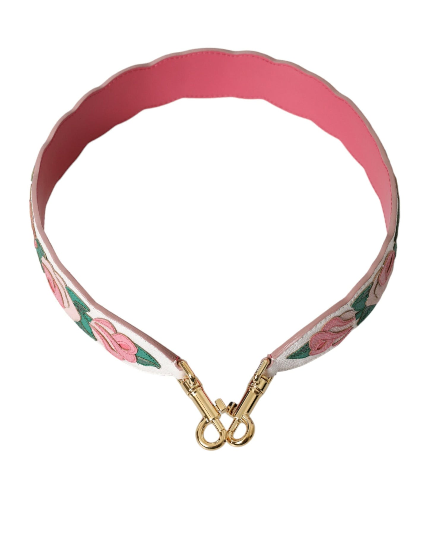 Dolce & Gabbana White Floral Leather Accessory Shoulder Strap Curated Luxury Accessories by Orvyn