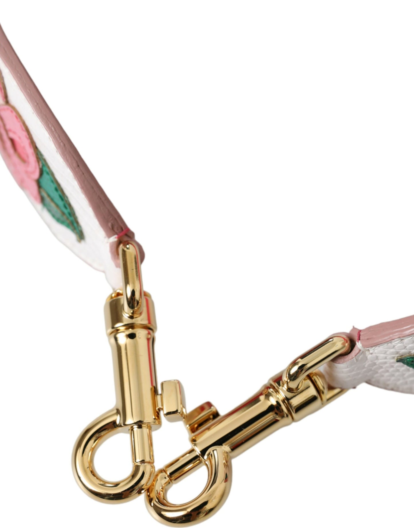 Dolce & Gabbana White Floral Leather Accessory Shoulder Strap Curated Luxury Accessories by Orvyn