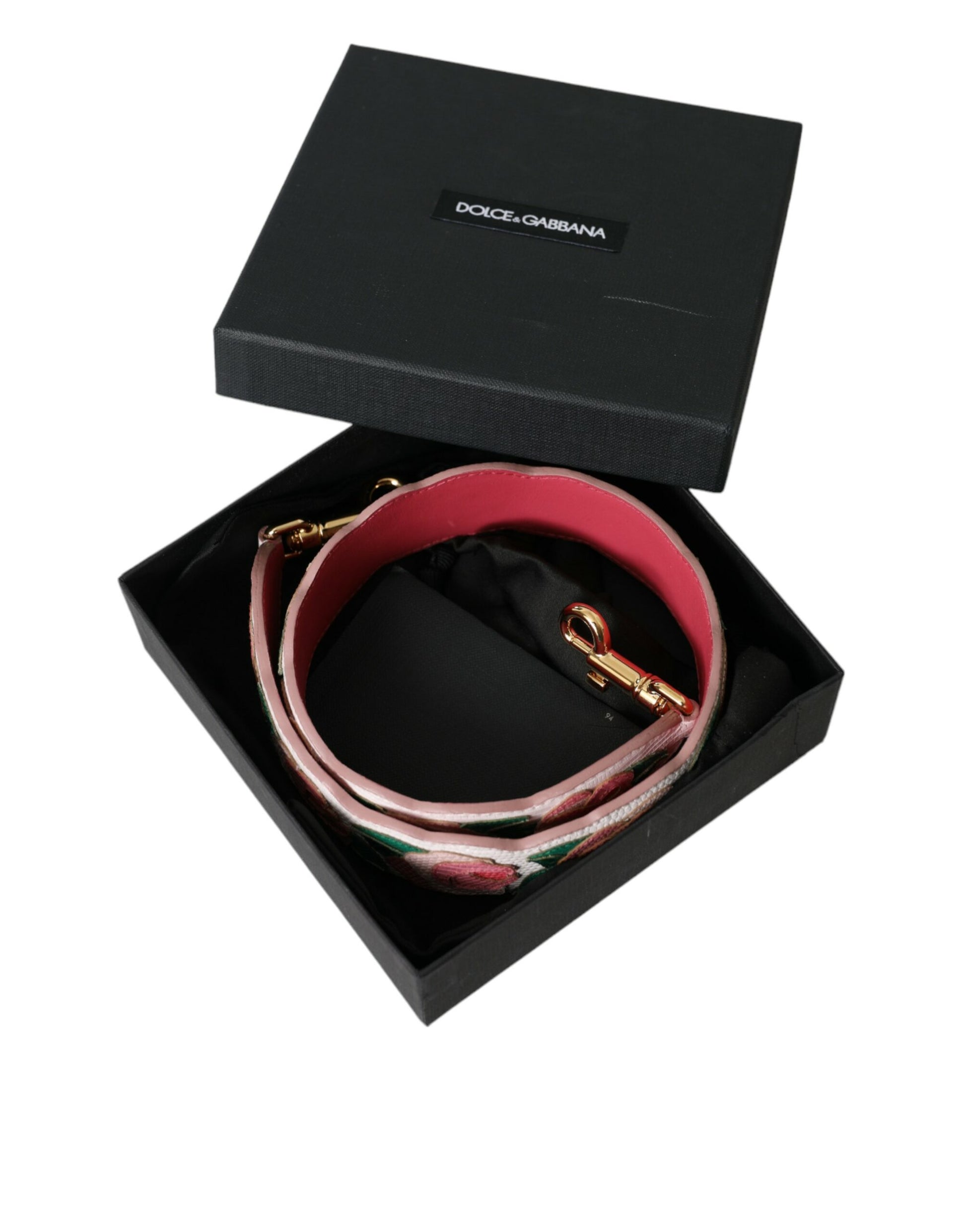 Dolce & Gabbana White Floral Leather Accessory Shoulder Strap Curated Luxury Accessories by Orvyn