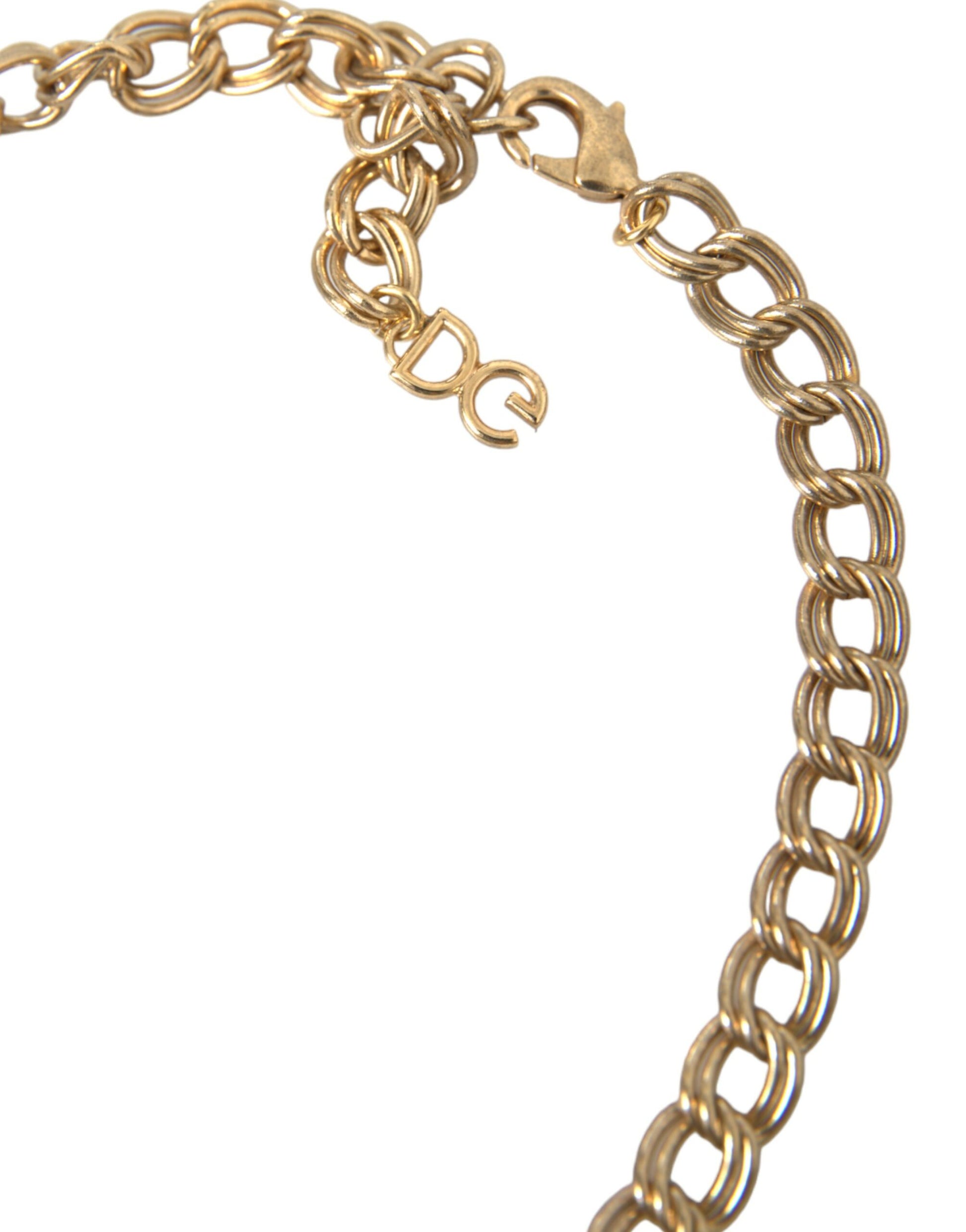 Dolce & Gabbana Gold Chain Rose Cross Strawberry Star Pendant Necklace Curated Luxury Accessories by Orvyn
