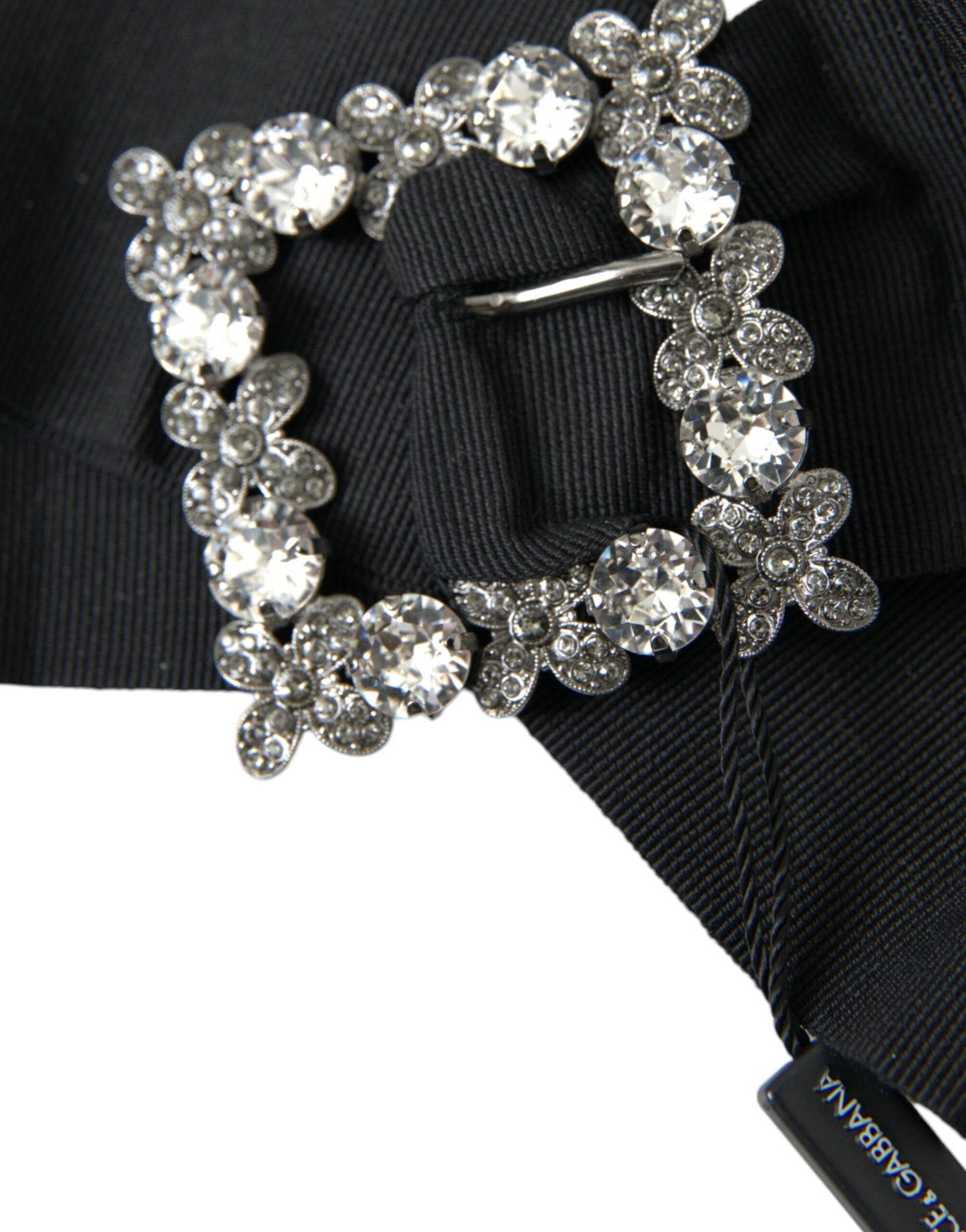 Dolce & Gabbana Black Swarovski Crystal Embellished Hair Clip Curated Luxury Accessories by Orvyn