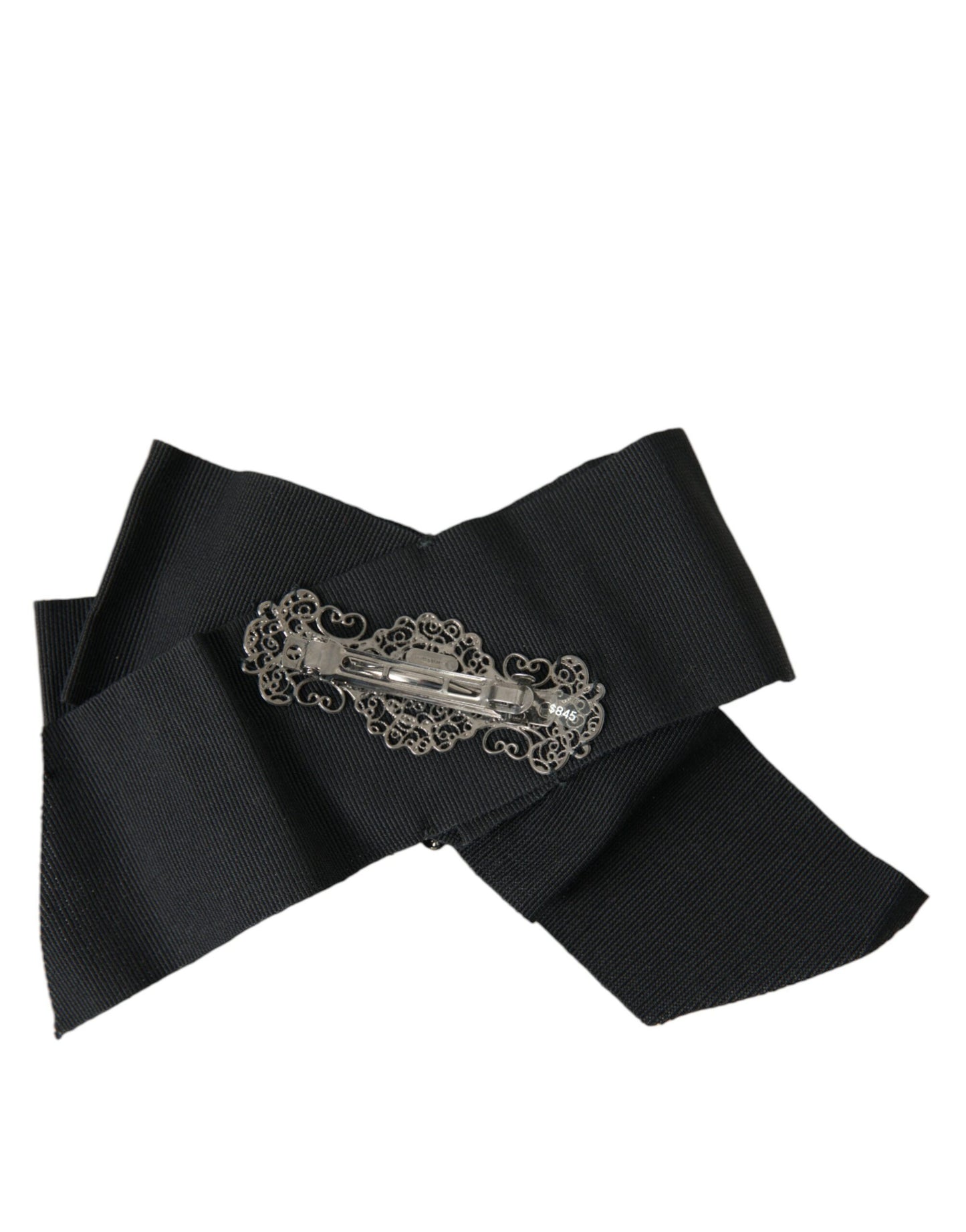 Dolce & Gabbana Black Swarovski Crystal Embellished Hair Clip Curated Luxury Accessories by Orvyn
