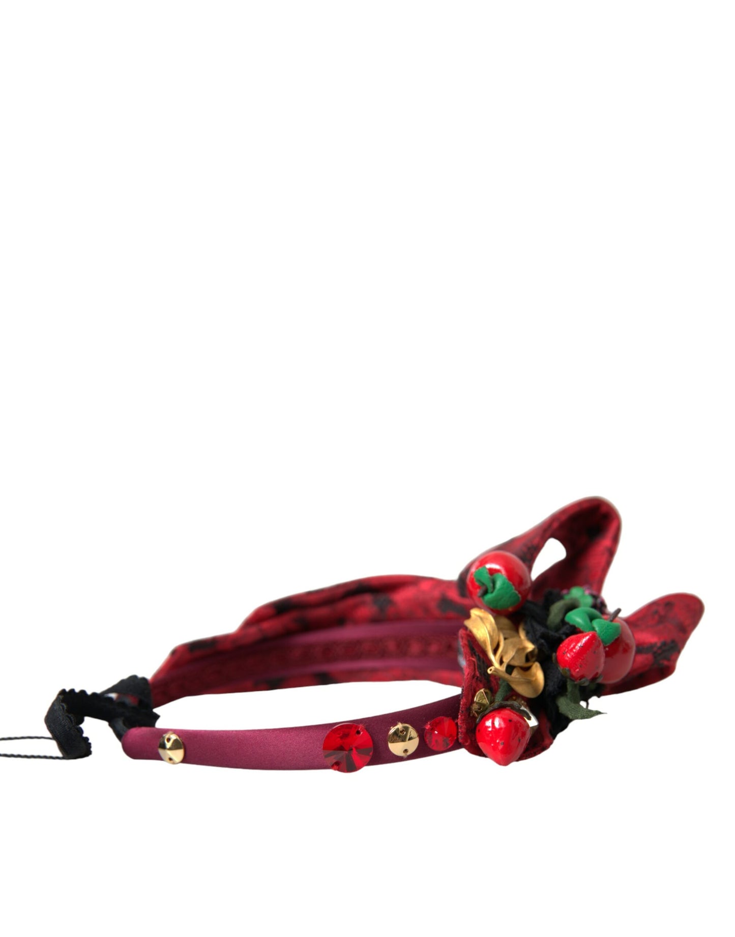 Dolce & Gabbana Red Cherry Sicily Embellished Women Hairband Diadem Curated Luxury Accessories by Orvyn
