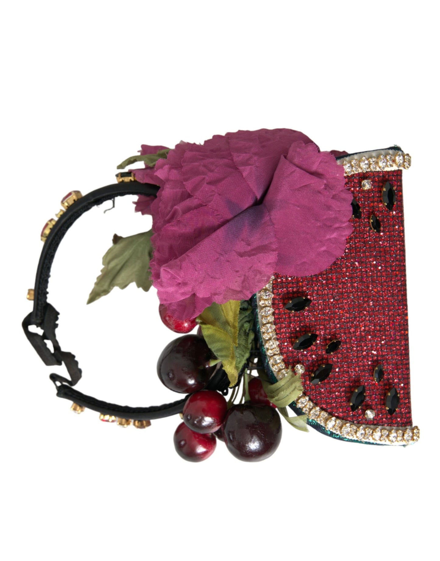 Dolce & Gabbana Red Watermelon Cherry Crystal Hairband Statement Diadem Curated Luxury Accessories by Orvyn