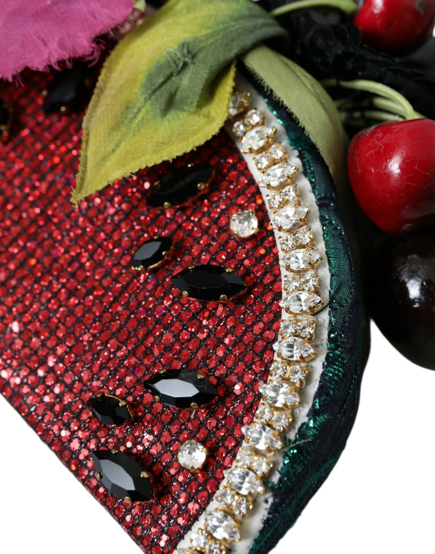 Dolce & Gabbana Red Watermelon Cherry Crystal Hairband Statement Diadem Curated Luxury Accessories by Orvyn