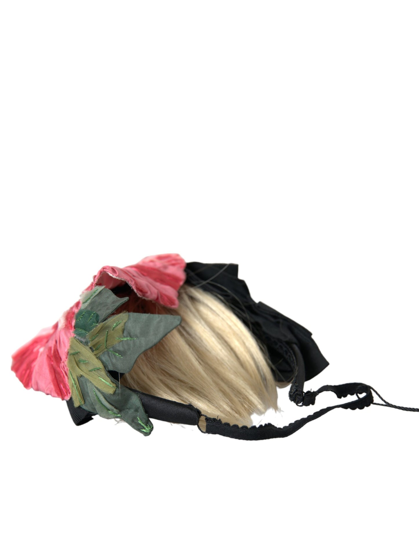 Dolce & Gabbana Black Viscose White Hair Parrucchiera Headband Diadem Curated Luxury Accessories by Orvyn