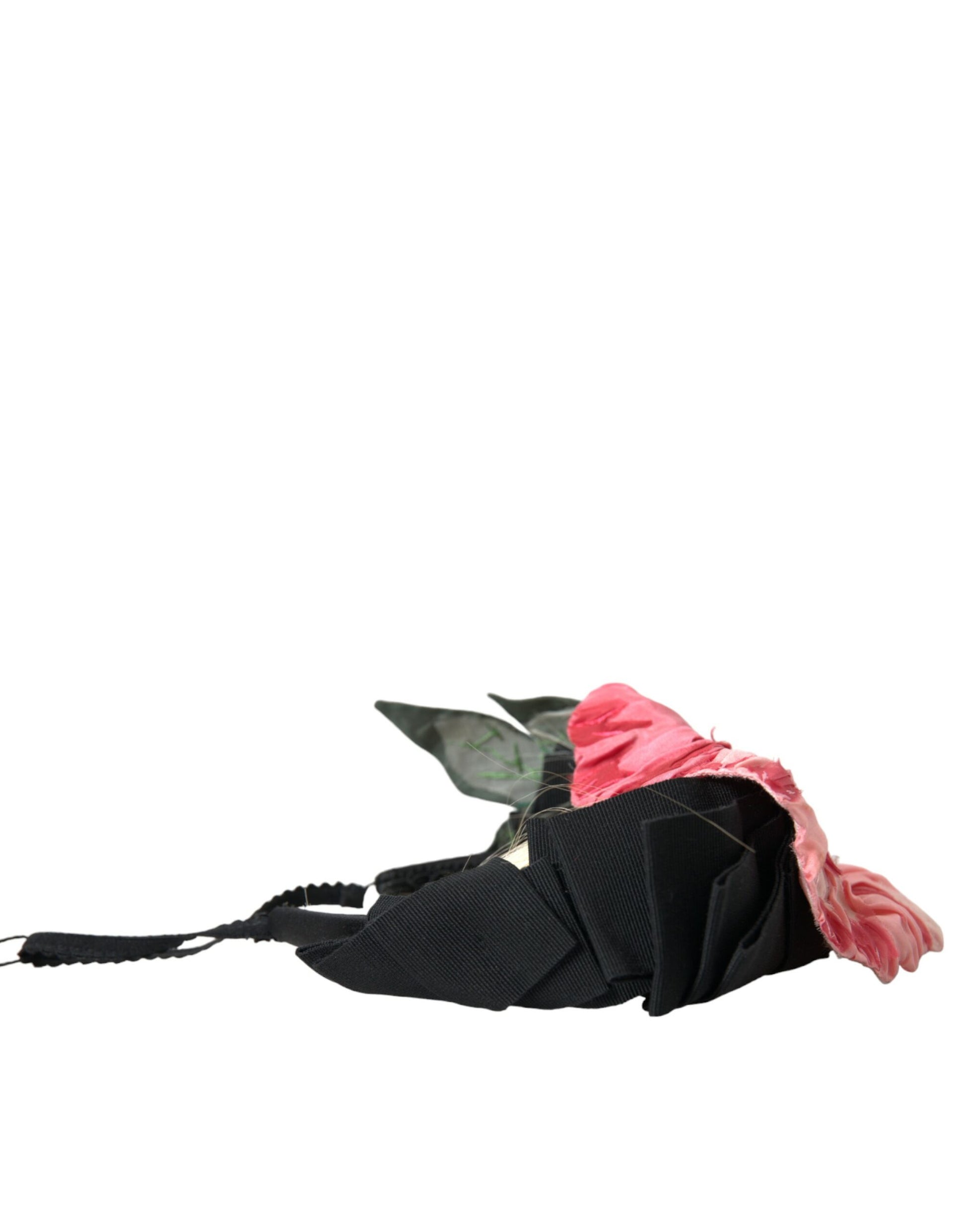 Dolce & Gabbana Black Viscose White Hair Parrucchiera Headband Diadem Curated Luxury Accessories by Orvyn