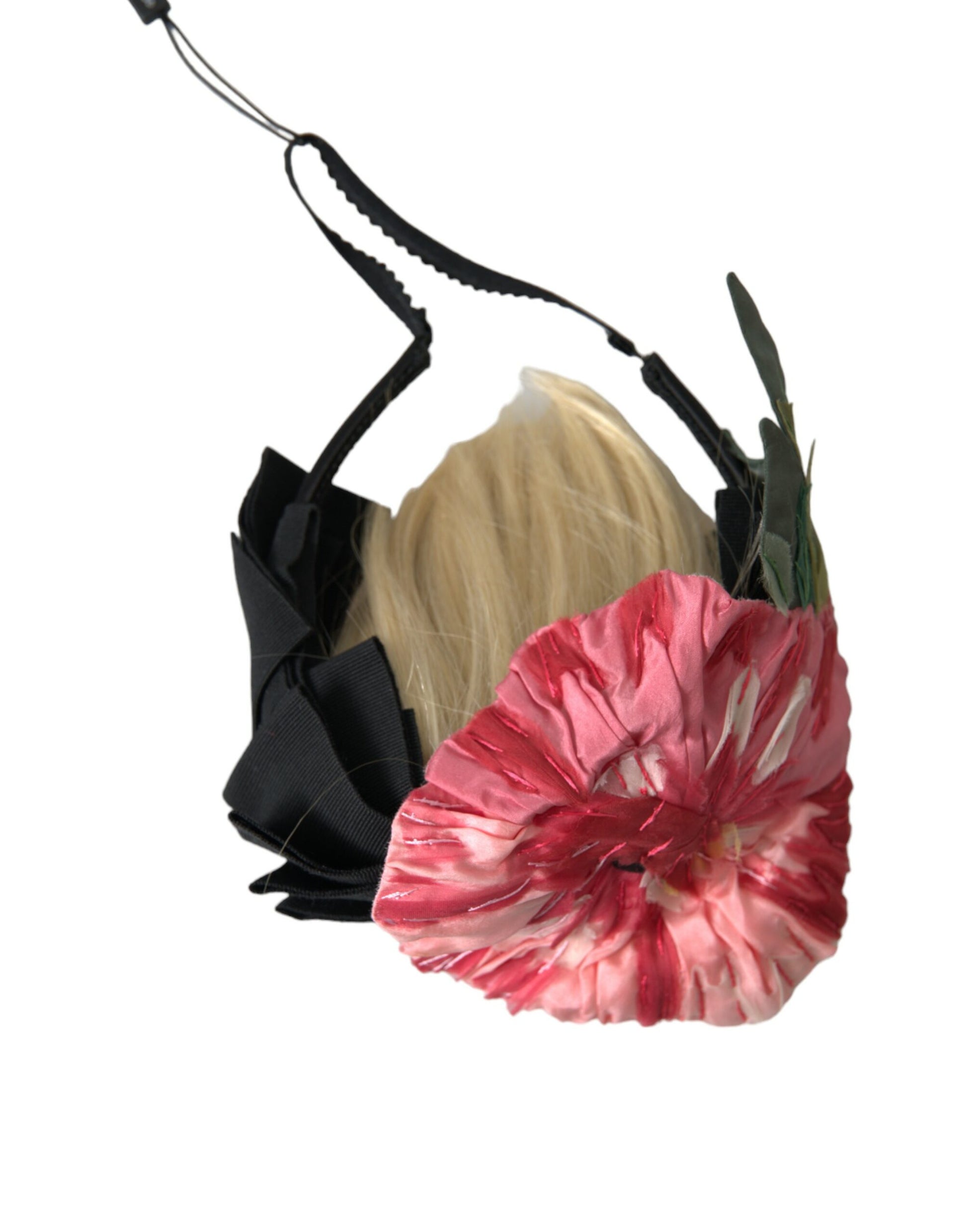 Dolce & Gabbana Black Viscose White Hair Parrucchiera Headband Diadem Curated Luxury Accessories by Orvyn