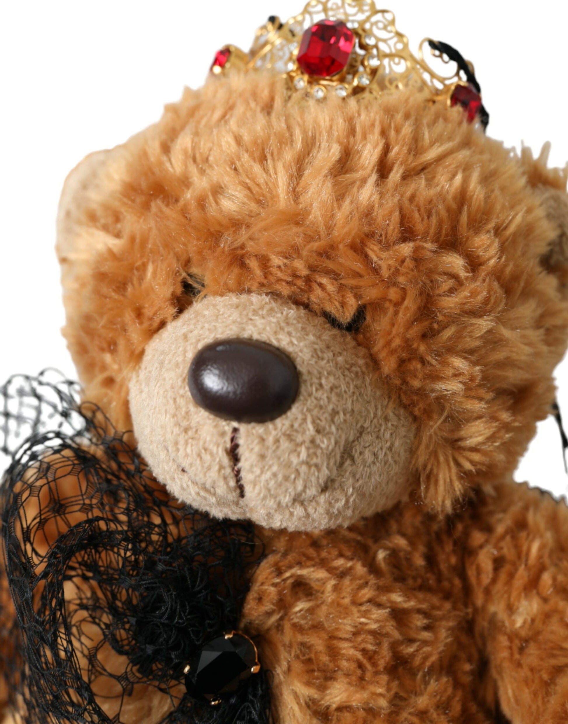 Dolce & Gabbana Brown Teddy Bear Gold Crystal Crown Hair Band Diadem Curated Luxury Accessories by Orvyn