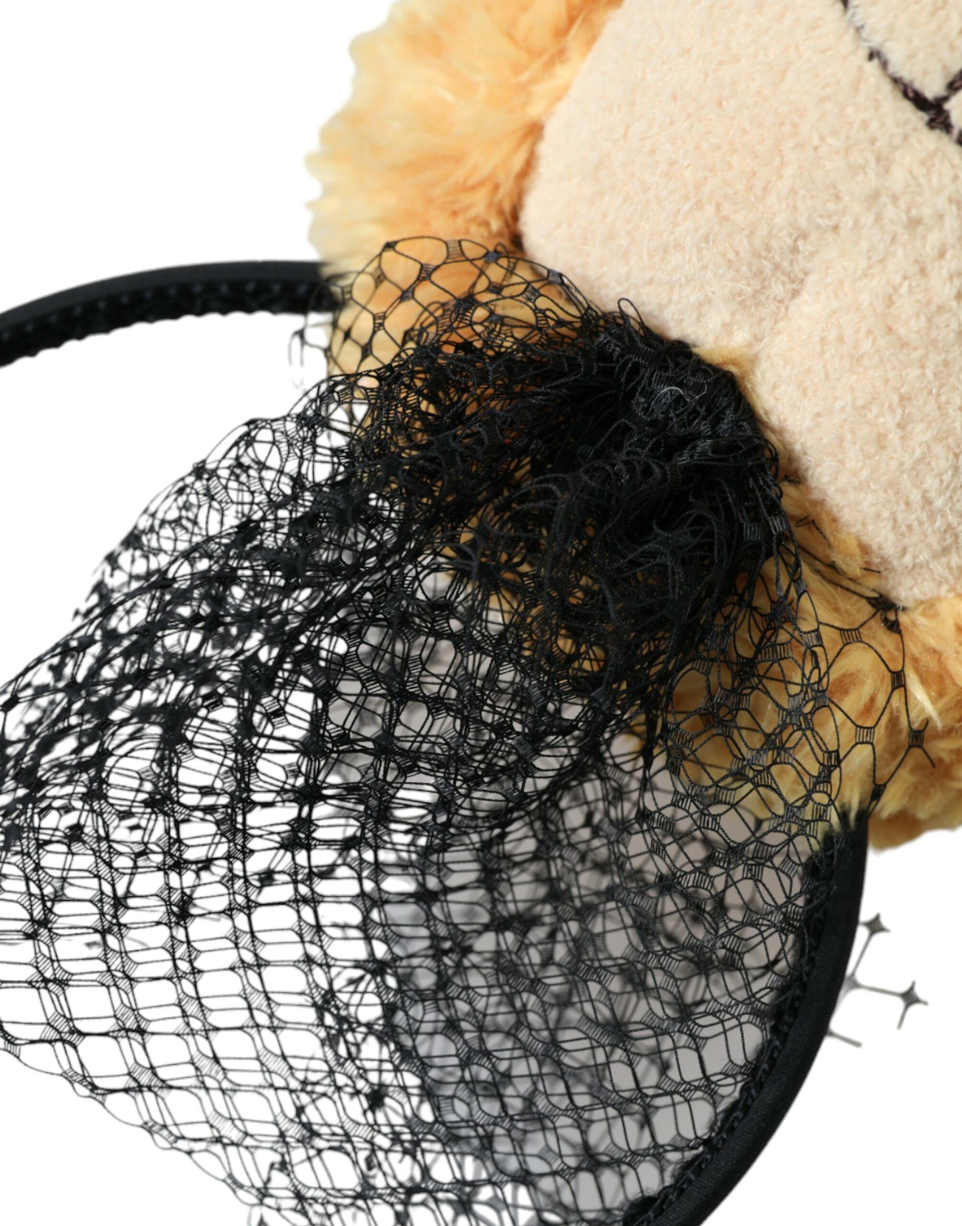 Dolce & Gabbana Brown Teddy Bear Gold Crystal Crown Hair Band Diadem Curated Luxury Accessories by Orvyn