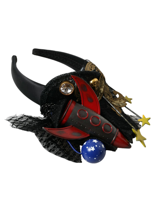 Dolce & Gabbana Multicolor Missile Rocket Crystal Stars Headband Diadem Curated Luxury Accessories by Orvyn