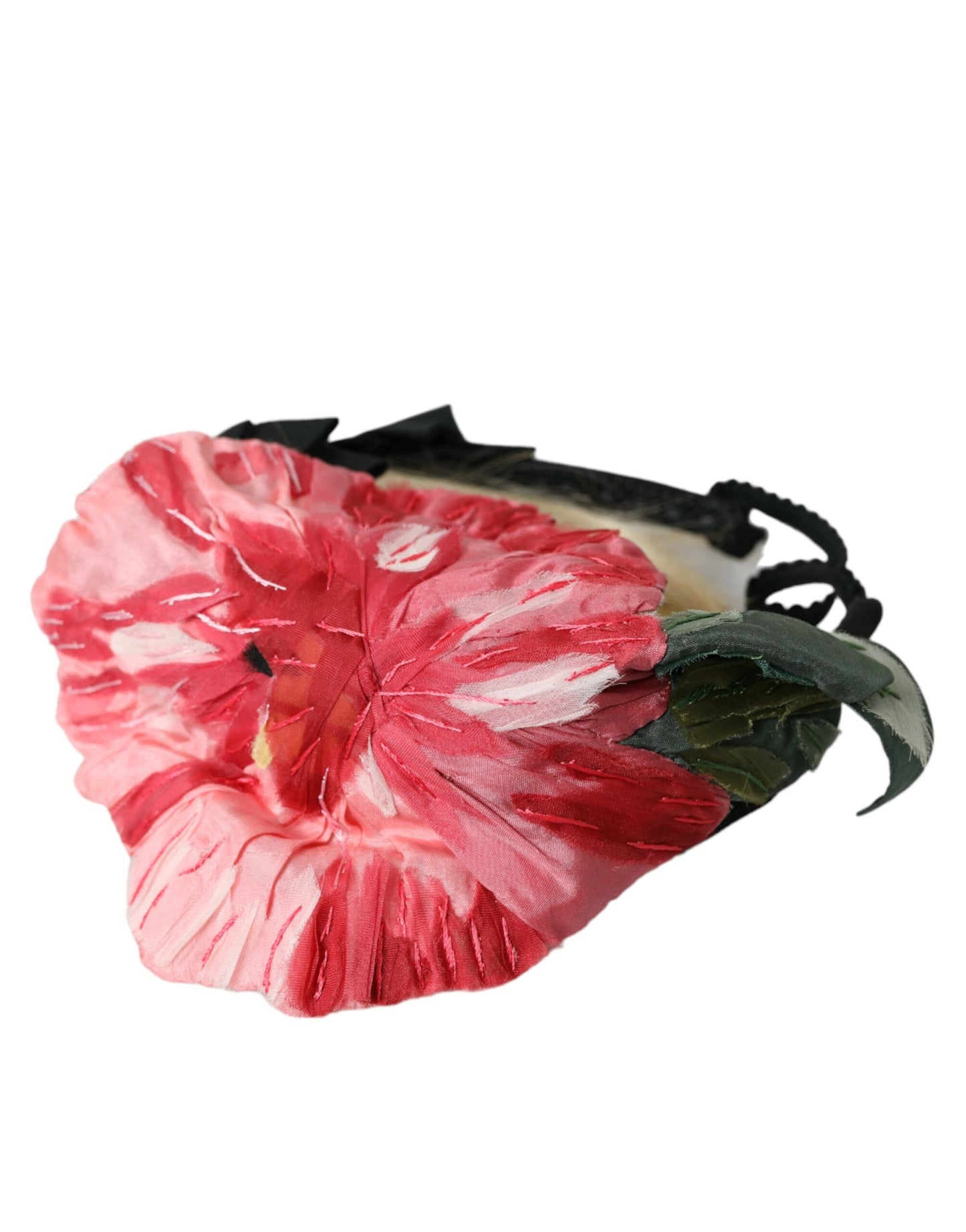 Dolce & Gabbana Black Viscose White Hair Parrucchiera Headband Diadem Curated Luxury Accessories by Orvyn