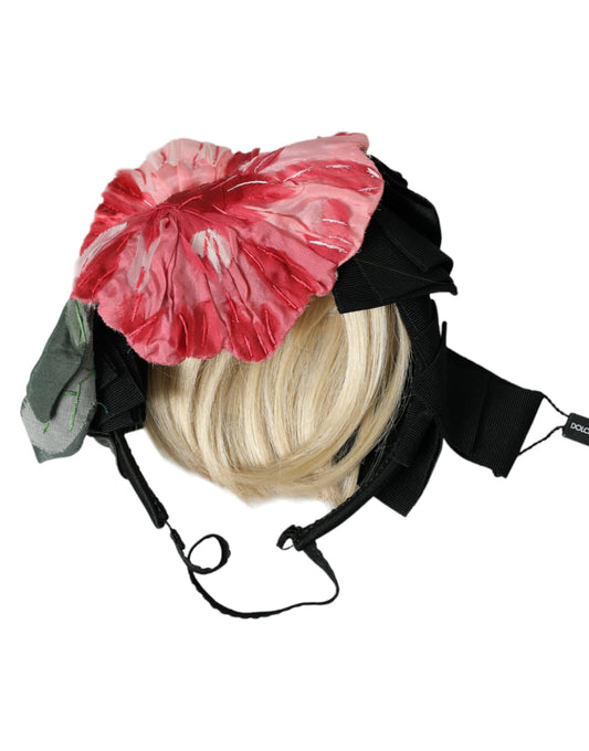 Dolce & Gabbana Black Viscose White Hair Parrucchiera Headband Diadem Curated Luxury Accessories by Orvyn