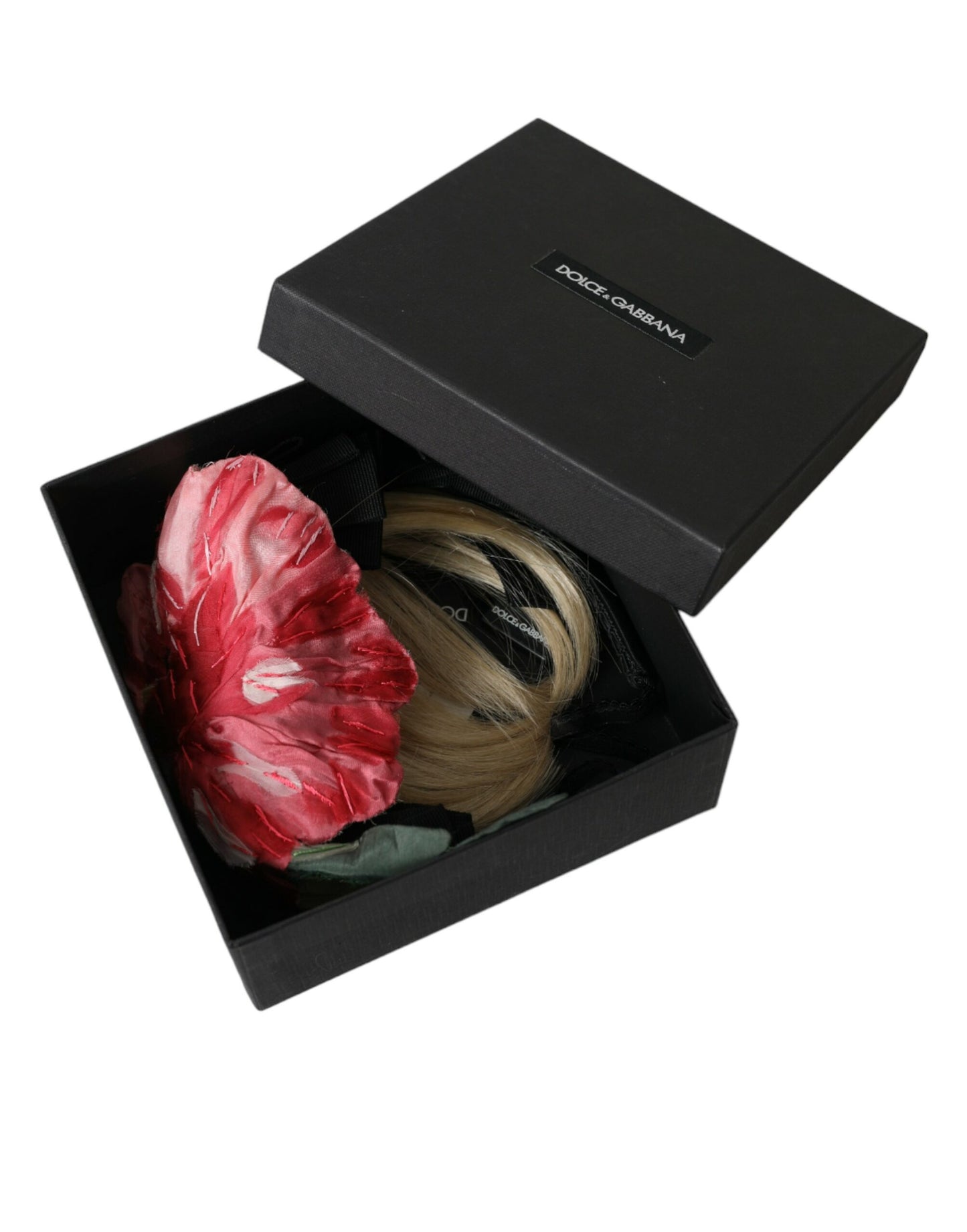 Dolce & Gabbana Black Viscose White Hair Parrucchiera Headband Diadem Curated Luxury Accessories by Orvyn