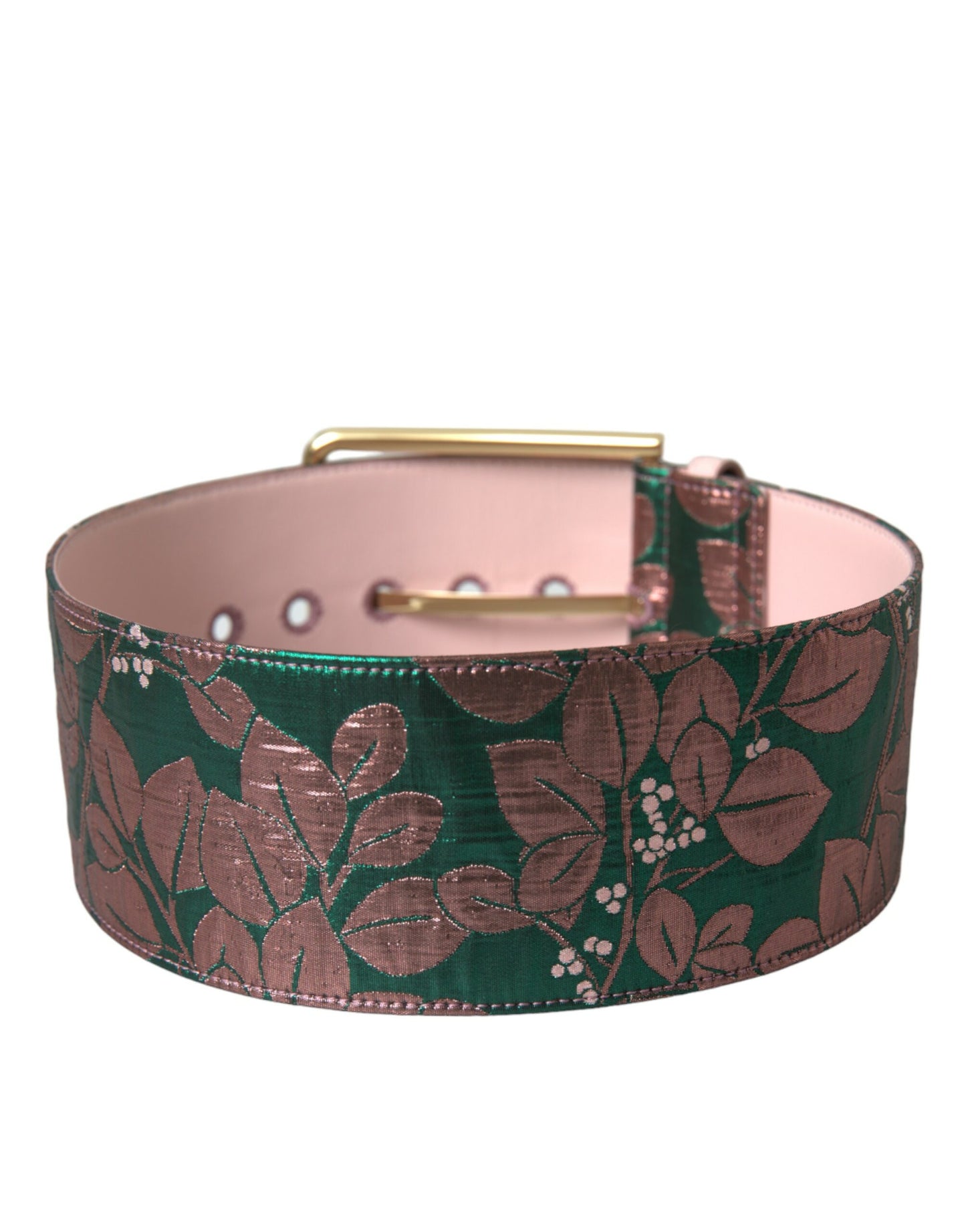 Dolce & Gabbana Multicolor Floral Jacquard Lurex Gold Buckle Belt Curated Luxury Accessories by Orvyn