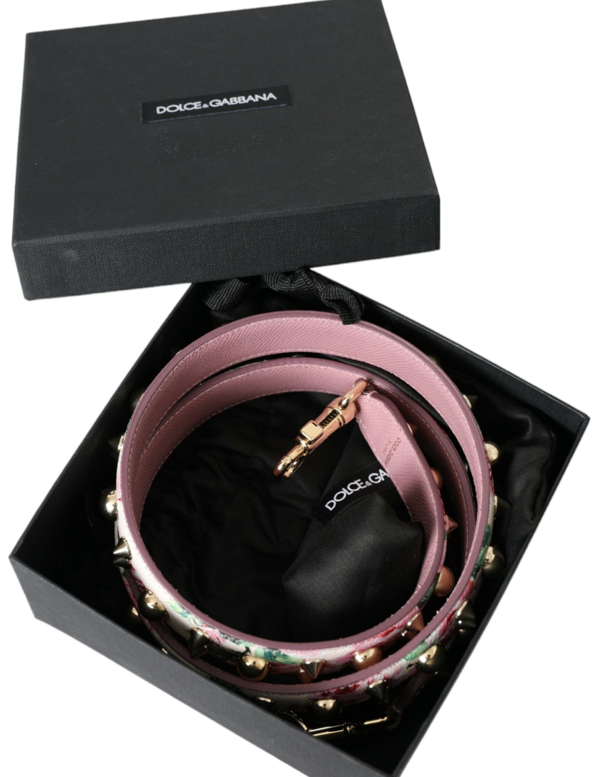 Dolce & Gabbana Pink Floral Handbag Accessory Shoulder Strap Curated Luxury Accessories by Orvyn