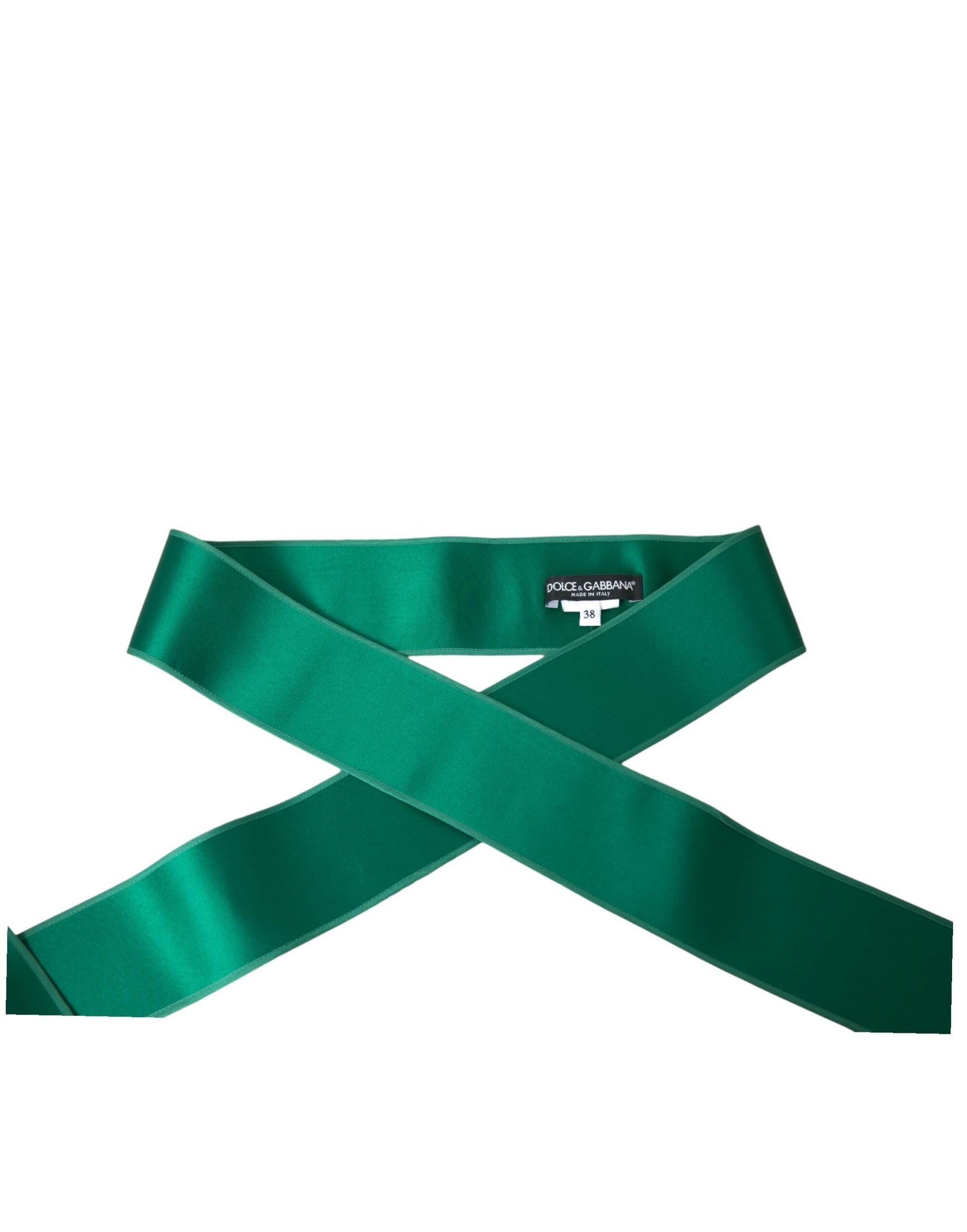 Dolce & Gabbana Green Silk Satin Waist Women Belt Curated Luxury Accessories by Orvyn