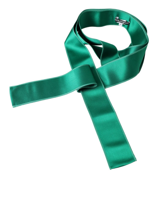Dolce & Gabbana Green Silk Satin Waist Women Belt Curated Luxury Accessories by Orvyn