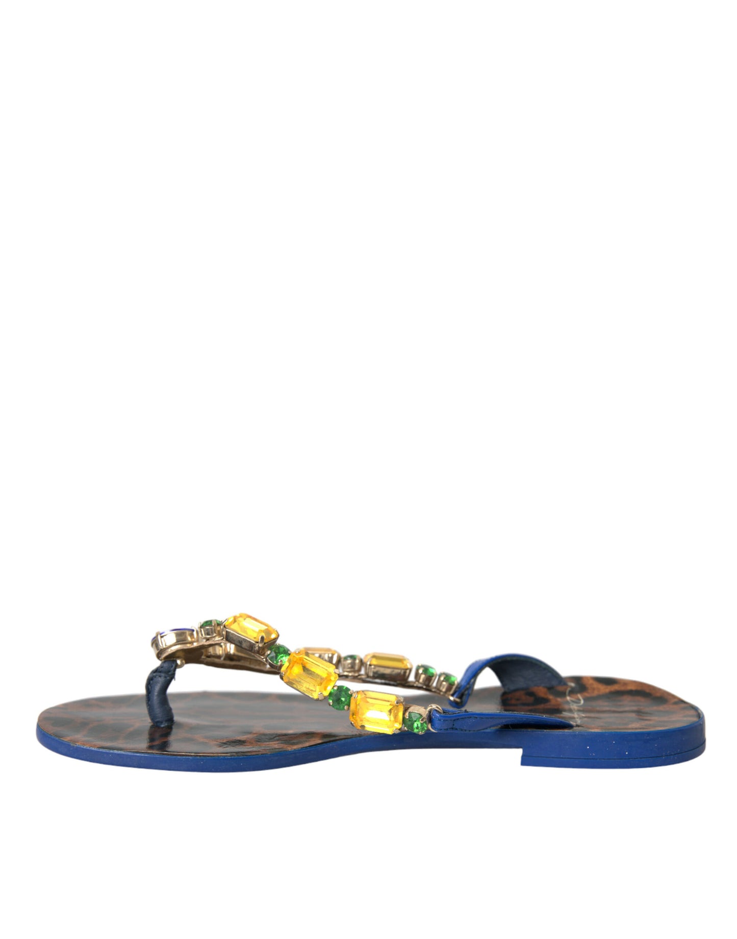 Dolce & Gabbana Blue Crystal Calf Leather Beachwear Shoes Curated Luxury Accessories by Orvyn