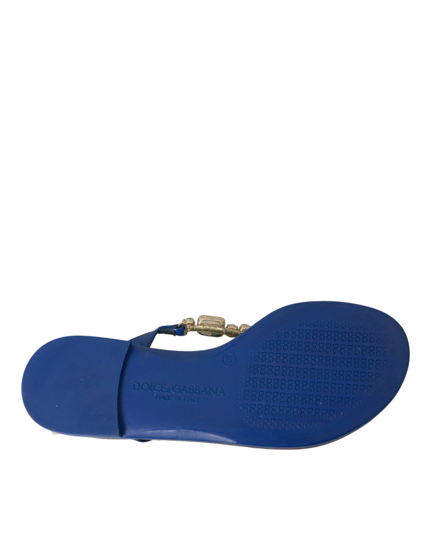 Dolce & Gabbana Blue Crystal Calf Leather Beachwear Shoes Curated Luxury Accessories by Orvyn