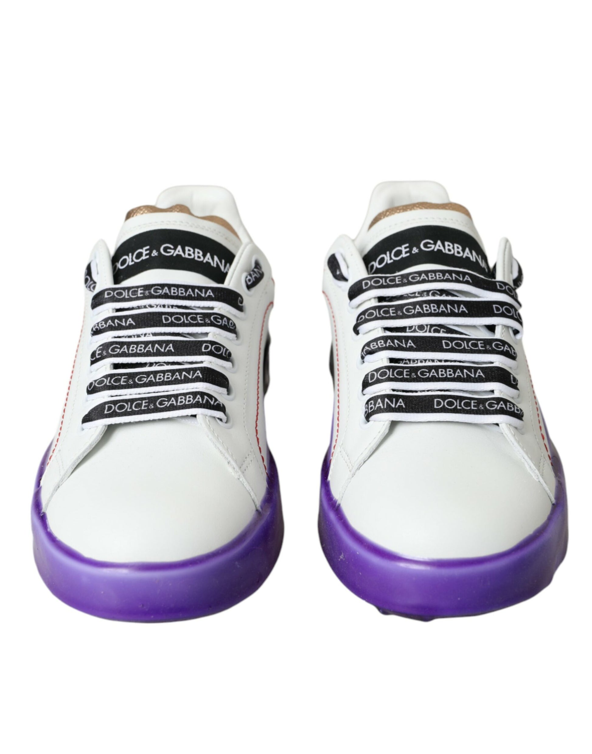 Dolce & Gabbana White Leather Portofino Low Top Sneakers Shoes Curated Luxury Accessories by Orvyn