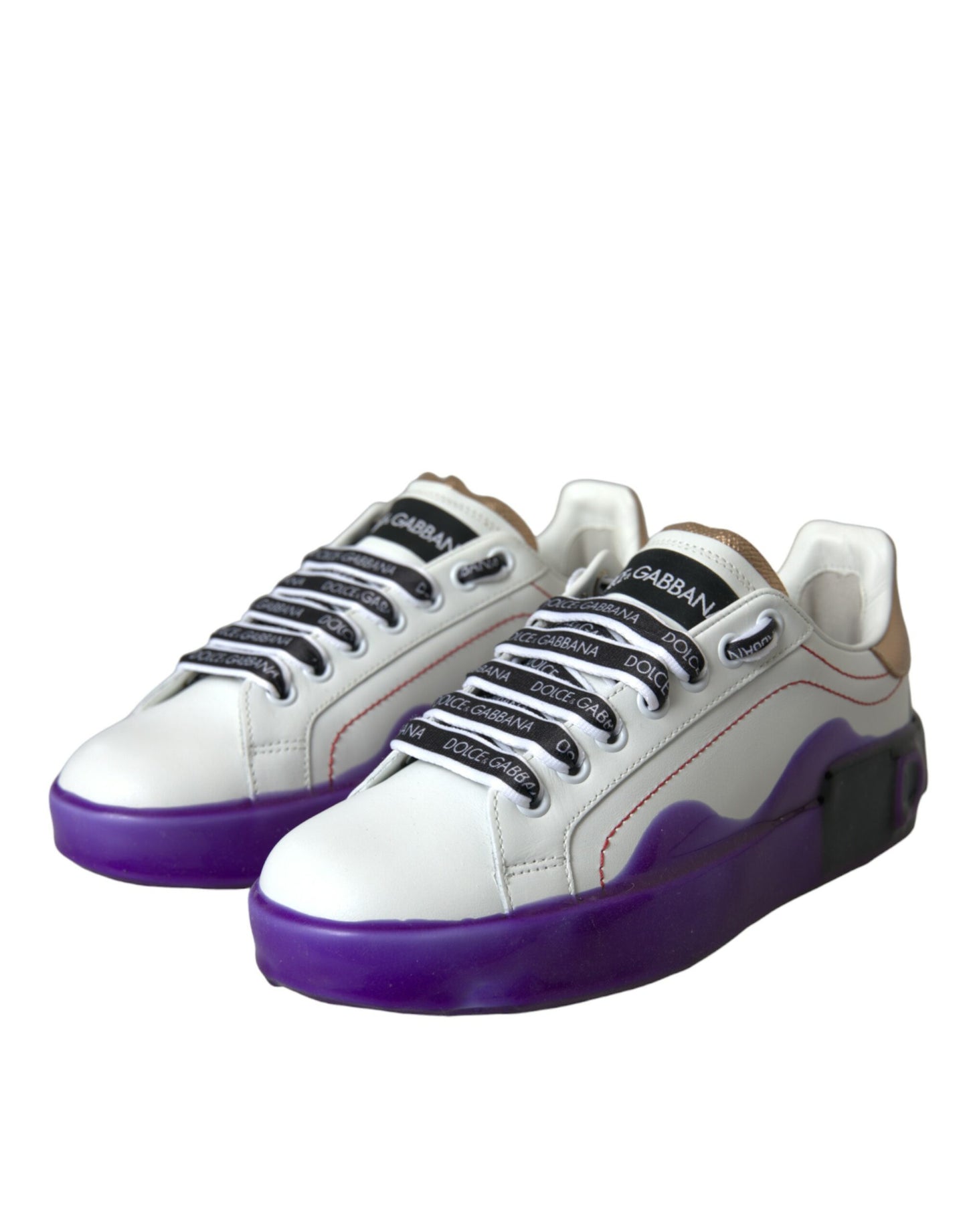 Dolce & Gabbana White Leather Portofino Low Top Sneakers Shoes Curated Luxury Accessories by Orvyn