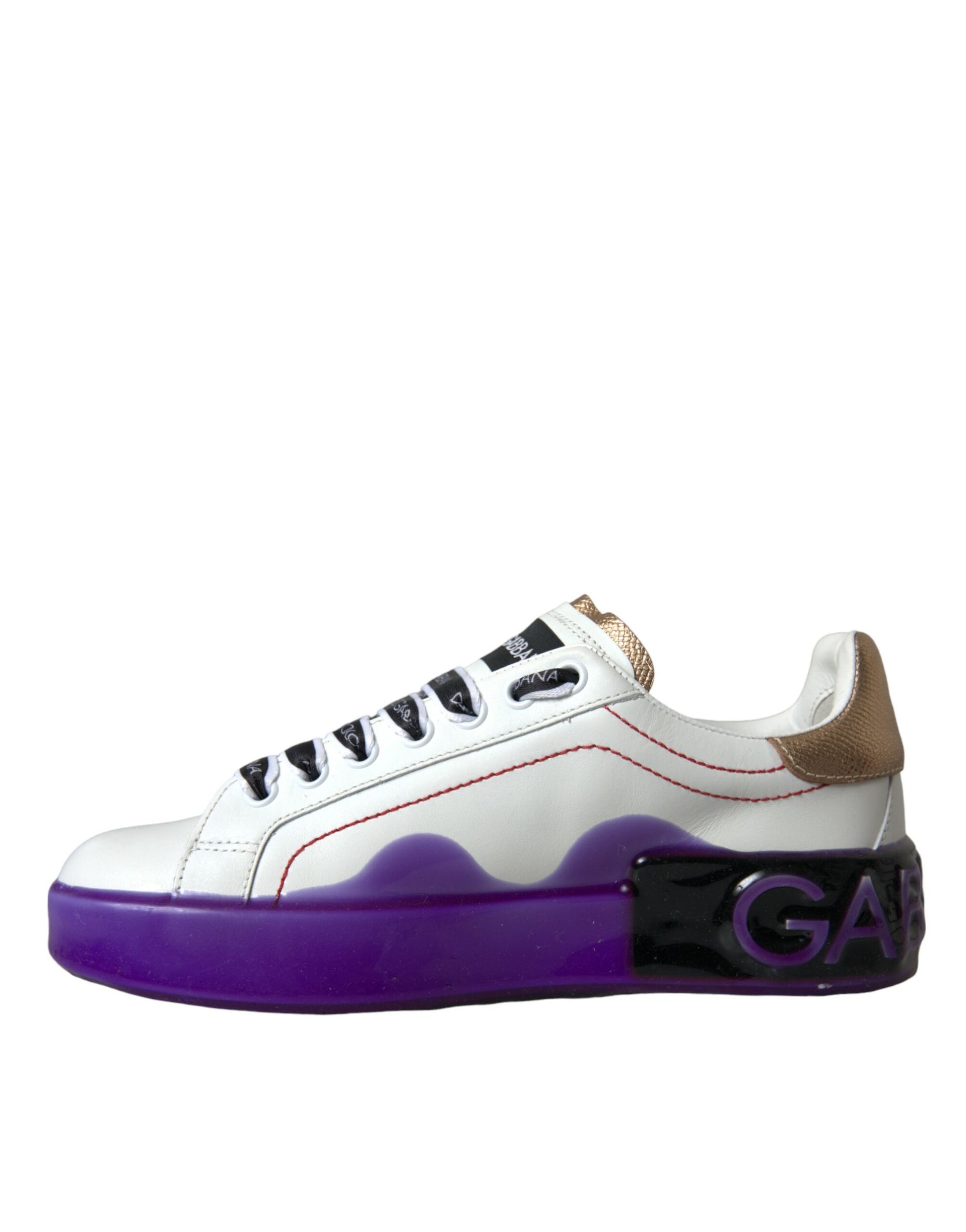 Dolce & Gabbana White Leather Portofino Low Top Sneakers Shoes Curated Luxury Accessories by Orvyn