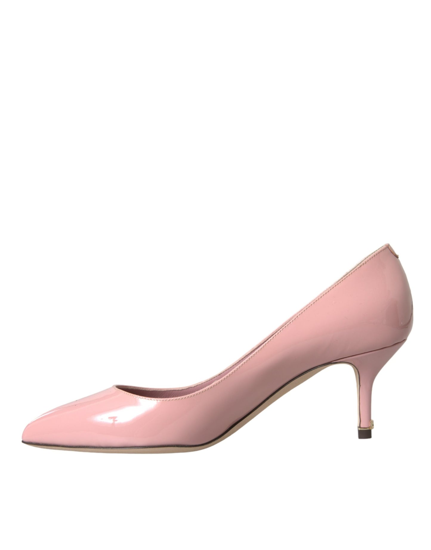 Dolce & Gabbana Light Pink Patent Leather Heels Pumps Shoes Curated Luxury Accessories by Orvyn