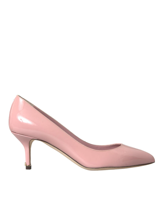 Dolce & Gabbana Light Pink Patent Leather Heels Pumps Shoes Curated Luxury Accessories by Orvyn