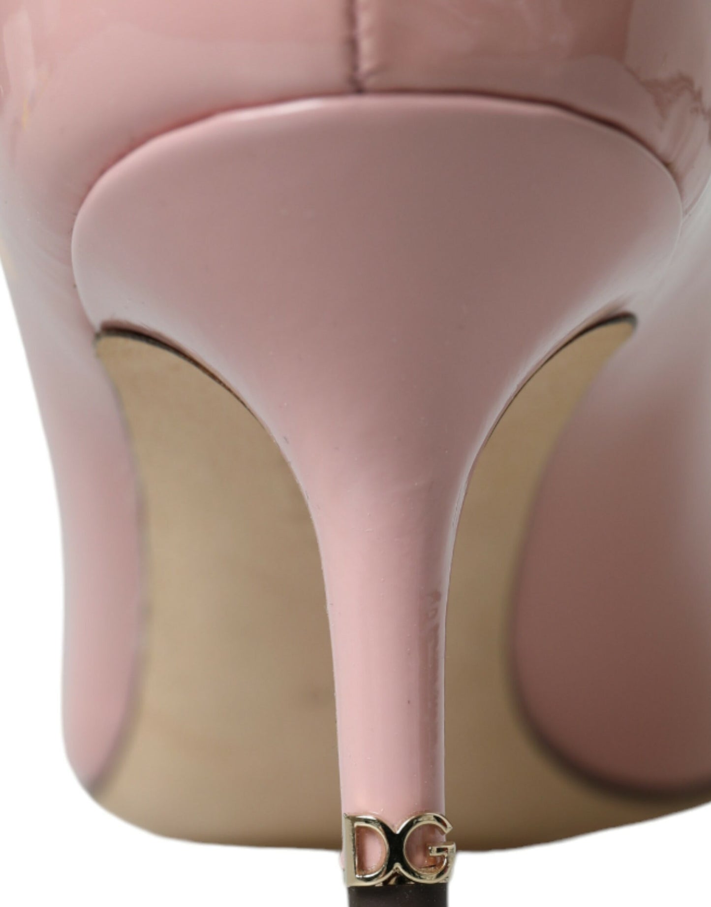 Dolce & Gabbana Light Pink Patent Leather Heels Pumps Shoes Curated Luxury Accessories by Orvyn