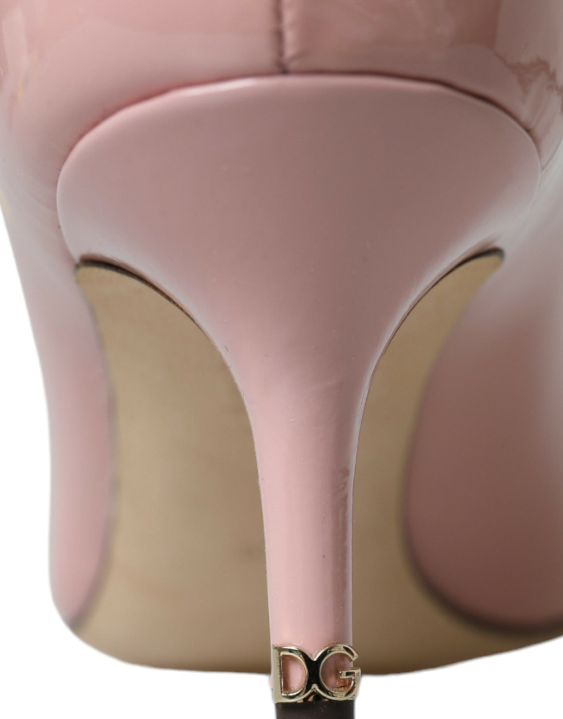 Dolce & Gabbana Light Pink Patent Leather Heels Pumps Shoes Curated Luxury Accessories by Orvyn